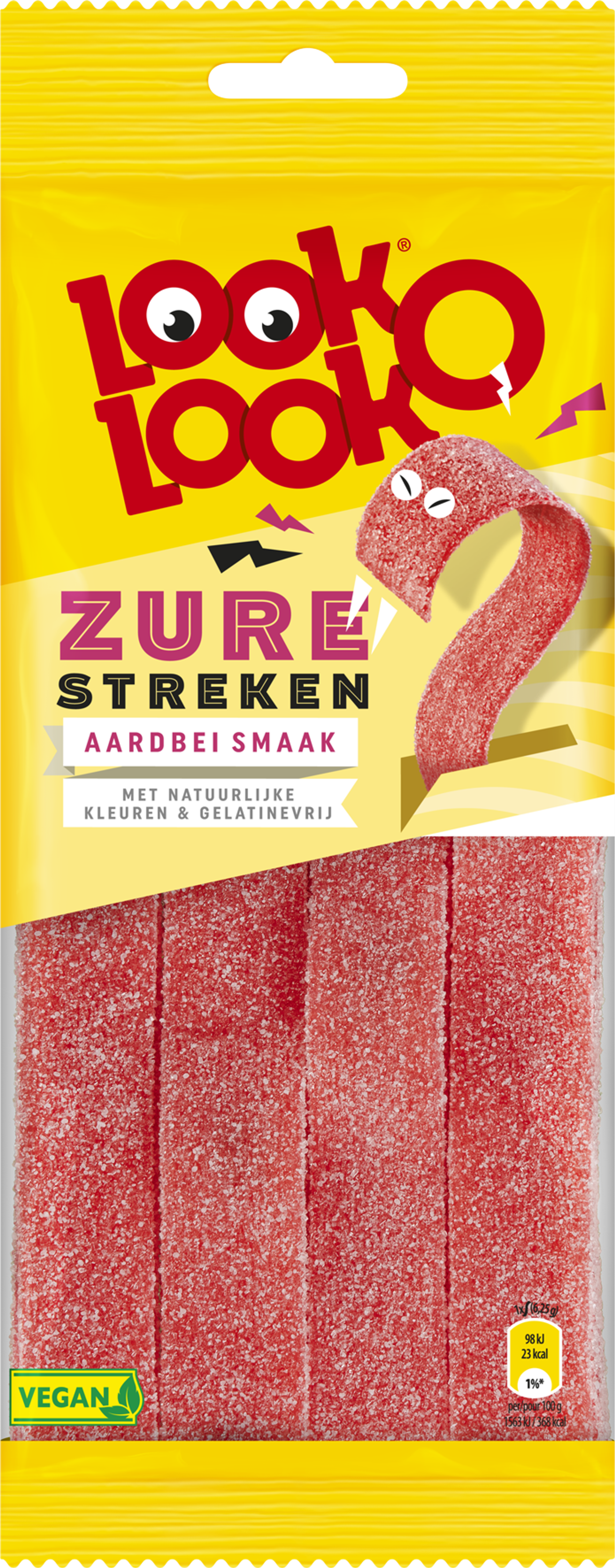 LOOK-O-LOOK ZURE STREKEN AARDBEISMAAK
