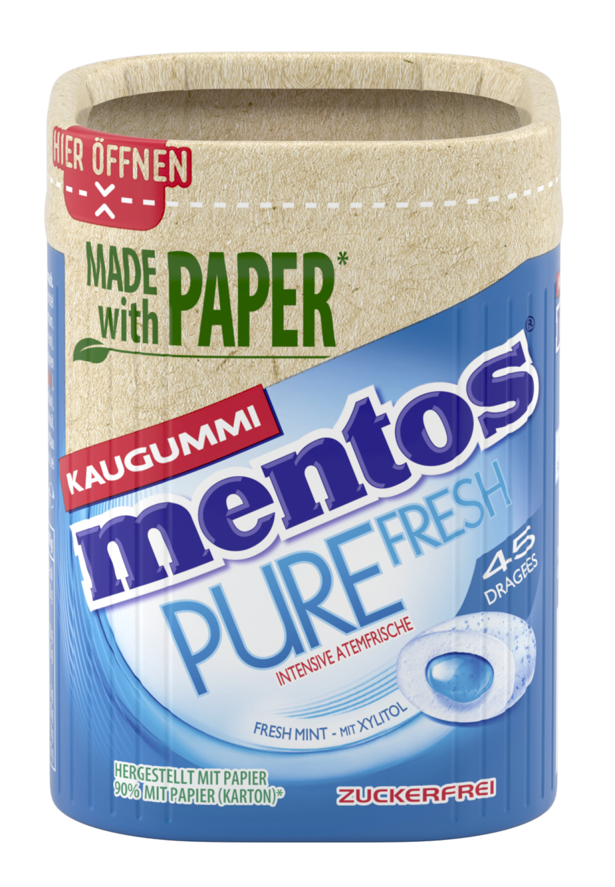Mentos Kaugummi Pure Fresh Papierdose Fresh Mint