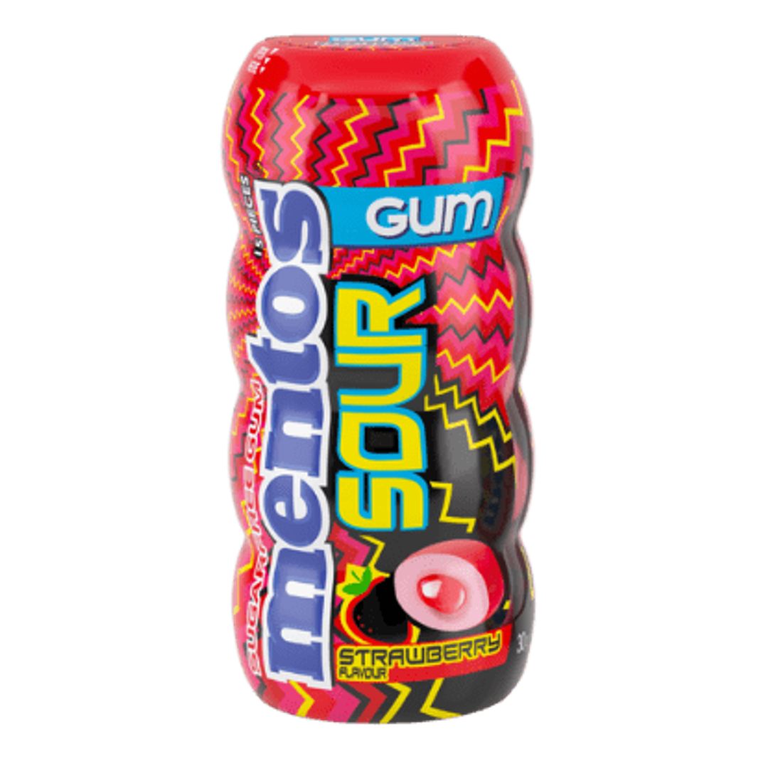 Mentos Sour Strawberry Sugarfree Bottle