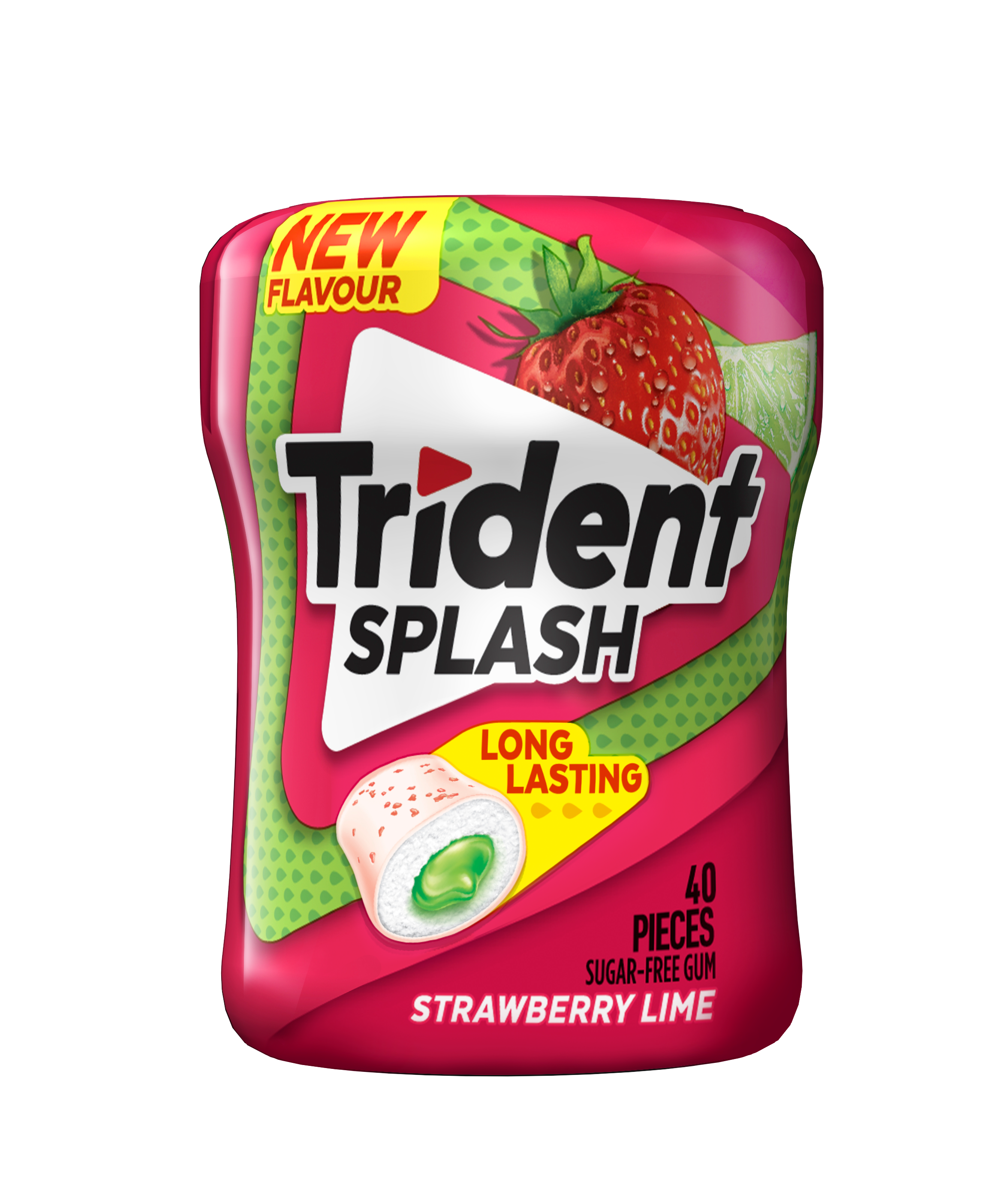 Trident Splash Strawberry Lime Bottle, 40 Pieces