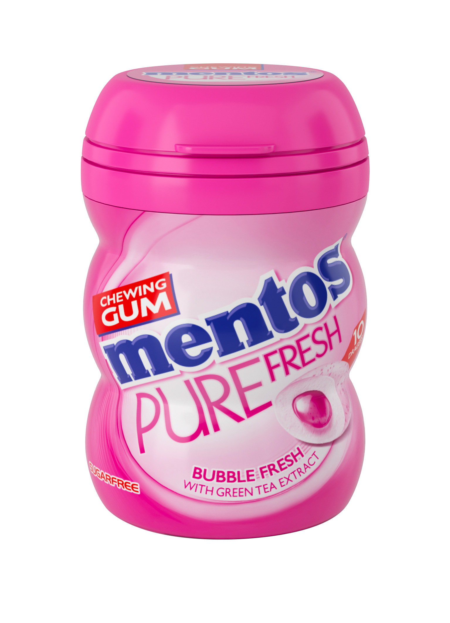 Mentos Gum Pure Fresh BubbleFresh 10 pieces bottle