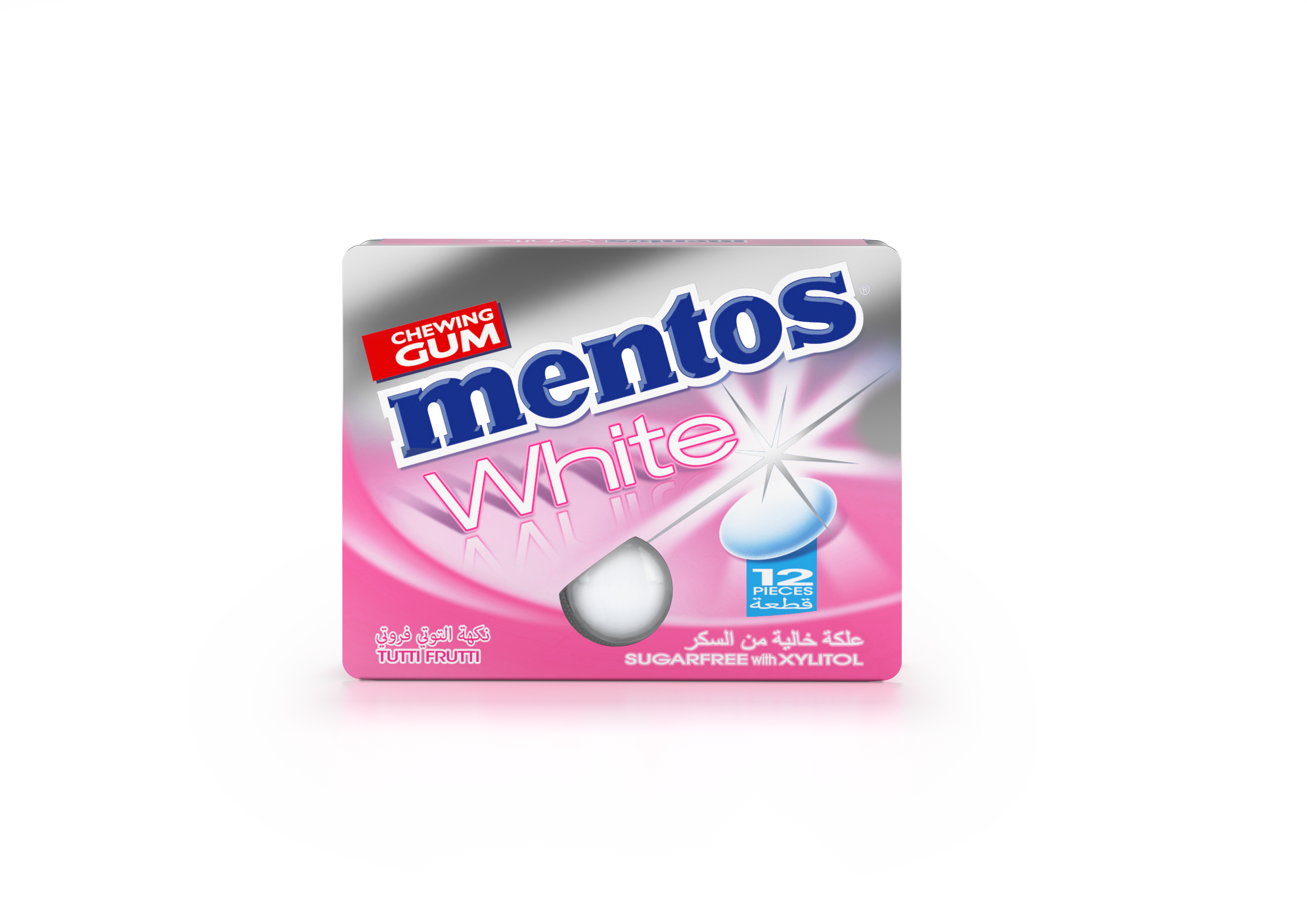 Mentos Gum White Tutti Frutti 12 pieces