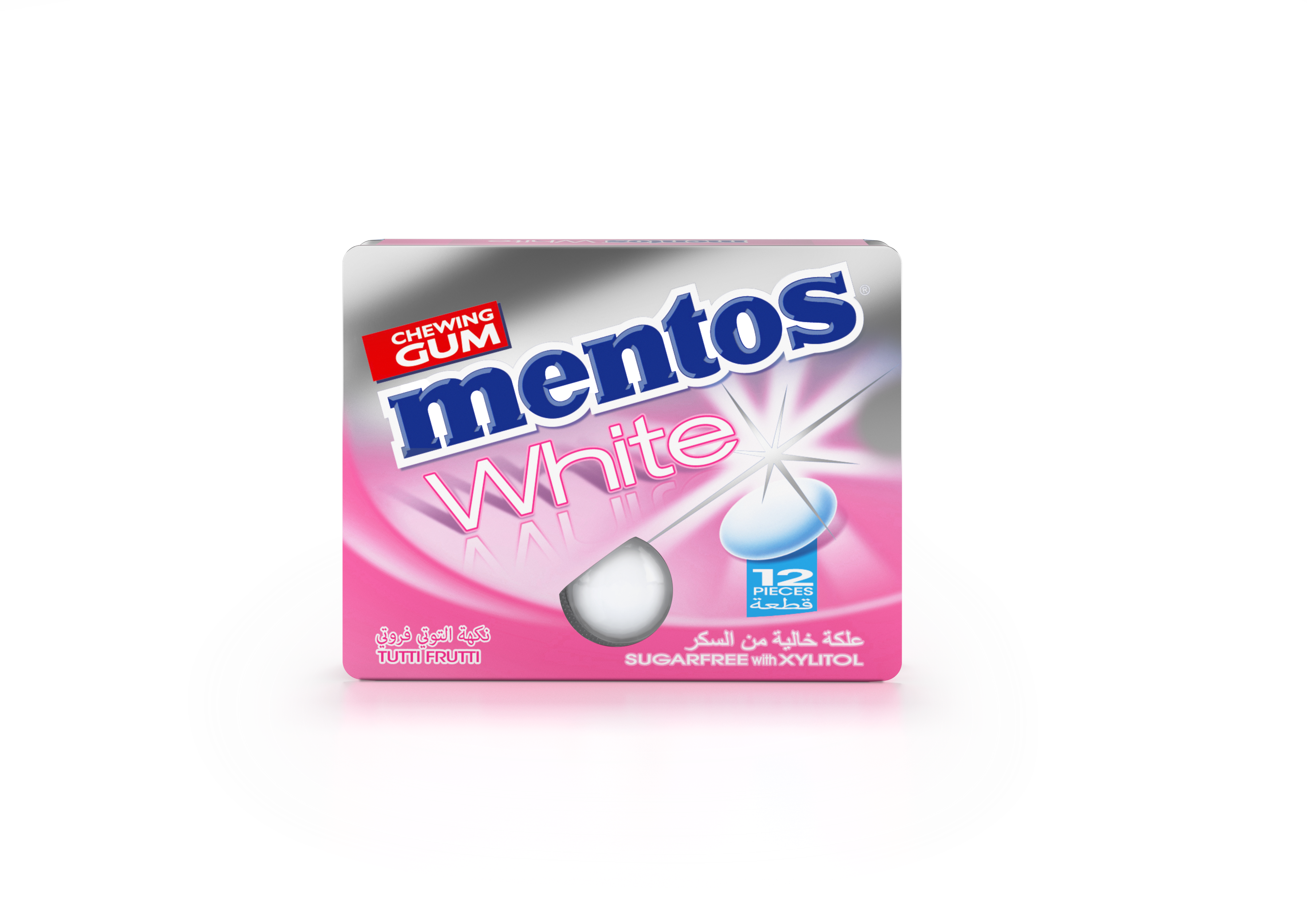 Mentos Gum White Tutti Frutti 12 pieces