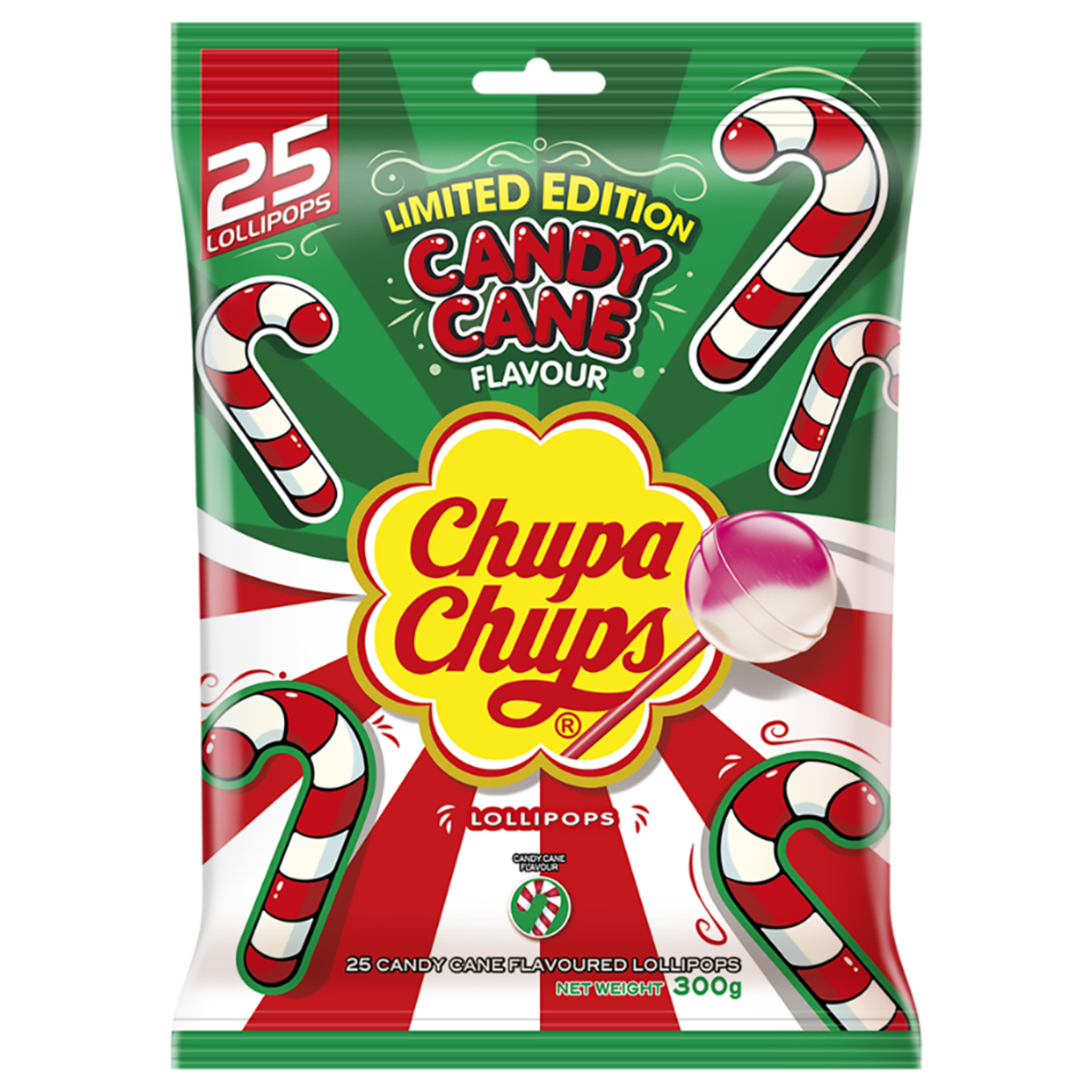 Candy Cane Lollipops 25u Bag