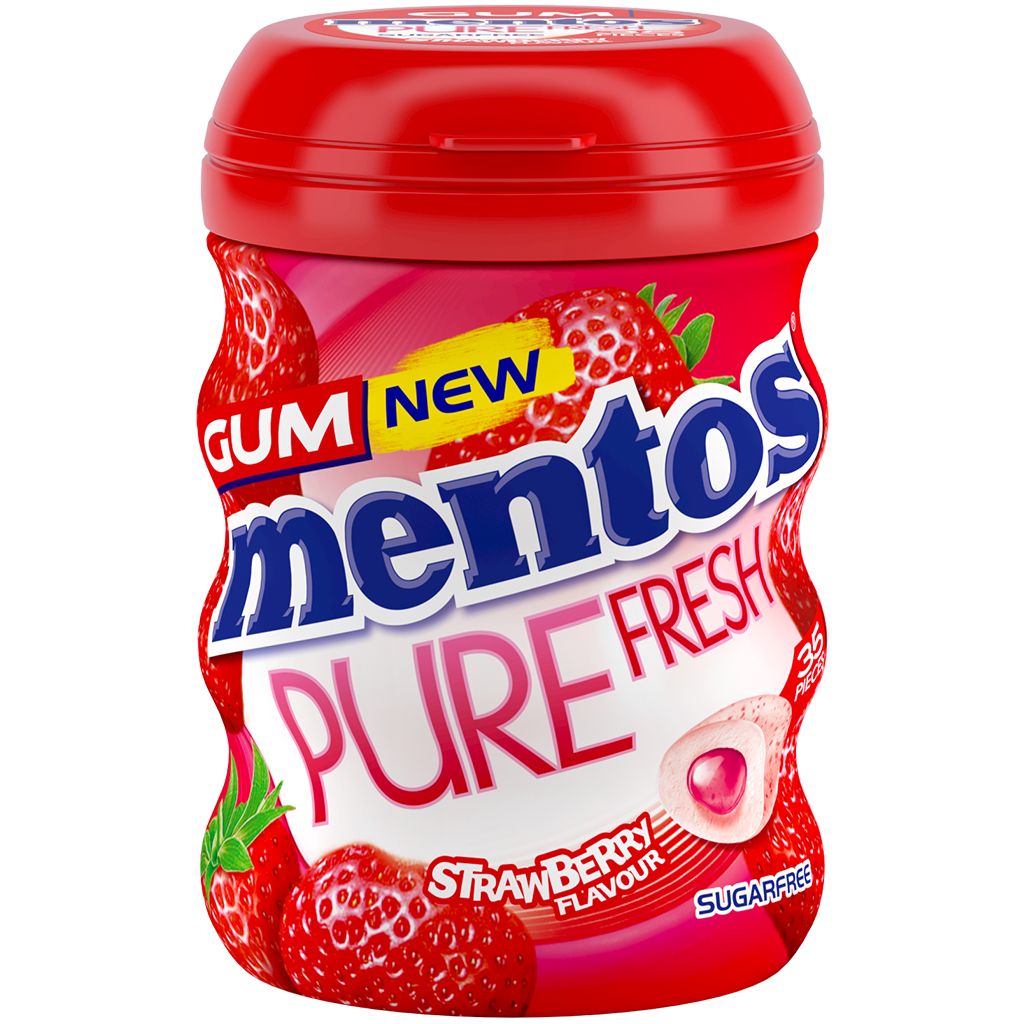 Mentos Pure Fresh Strawberry Gum Bottle