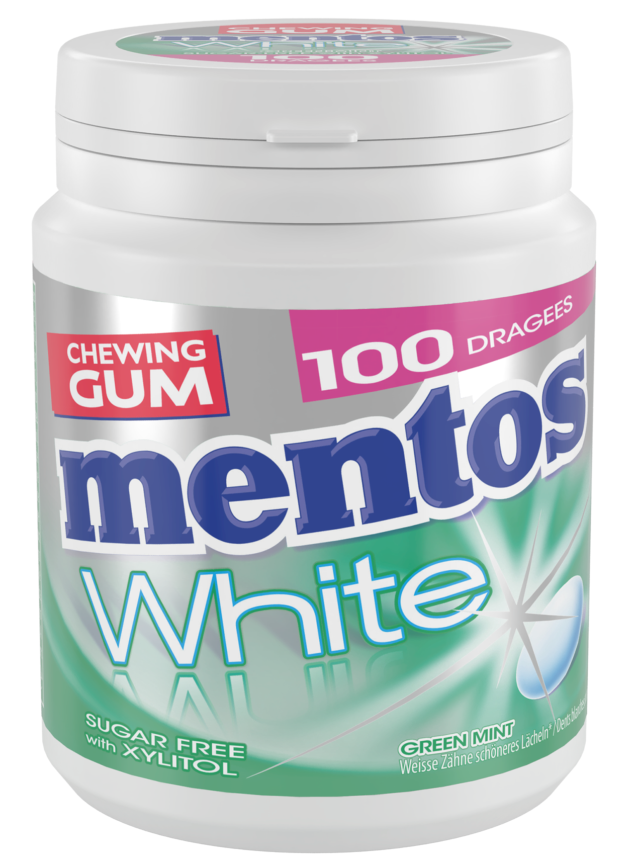 MENTOS GUM WHITE GREEN MINT 100 PIÈCES