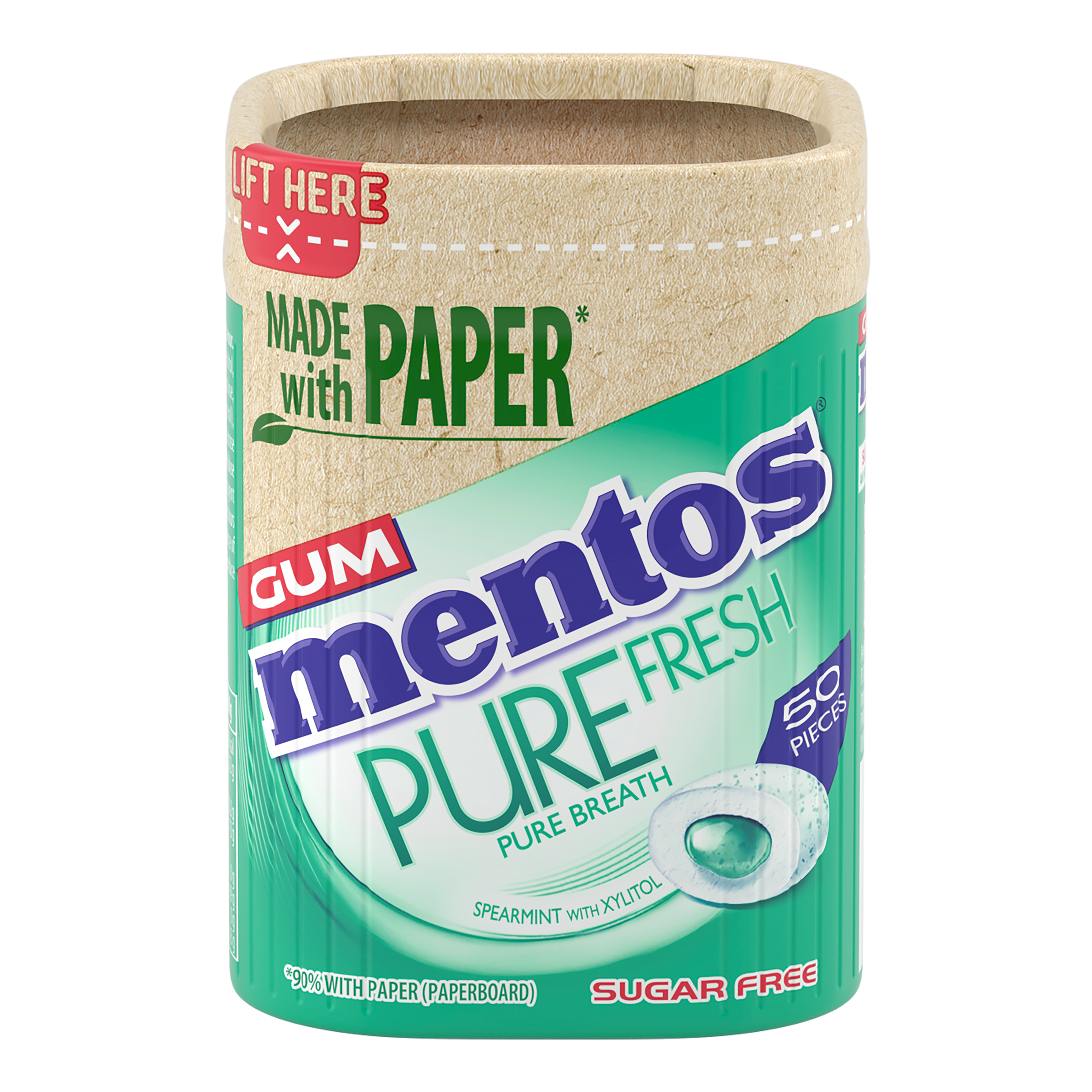 Mentos Gum Pure Fresh Paperboard Spearmint
