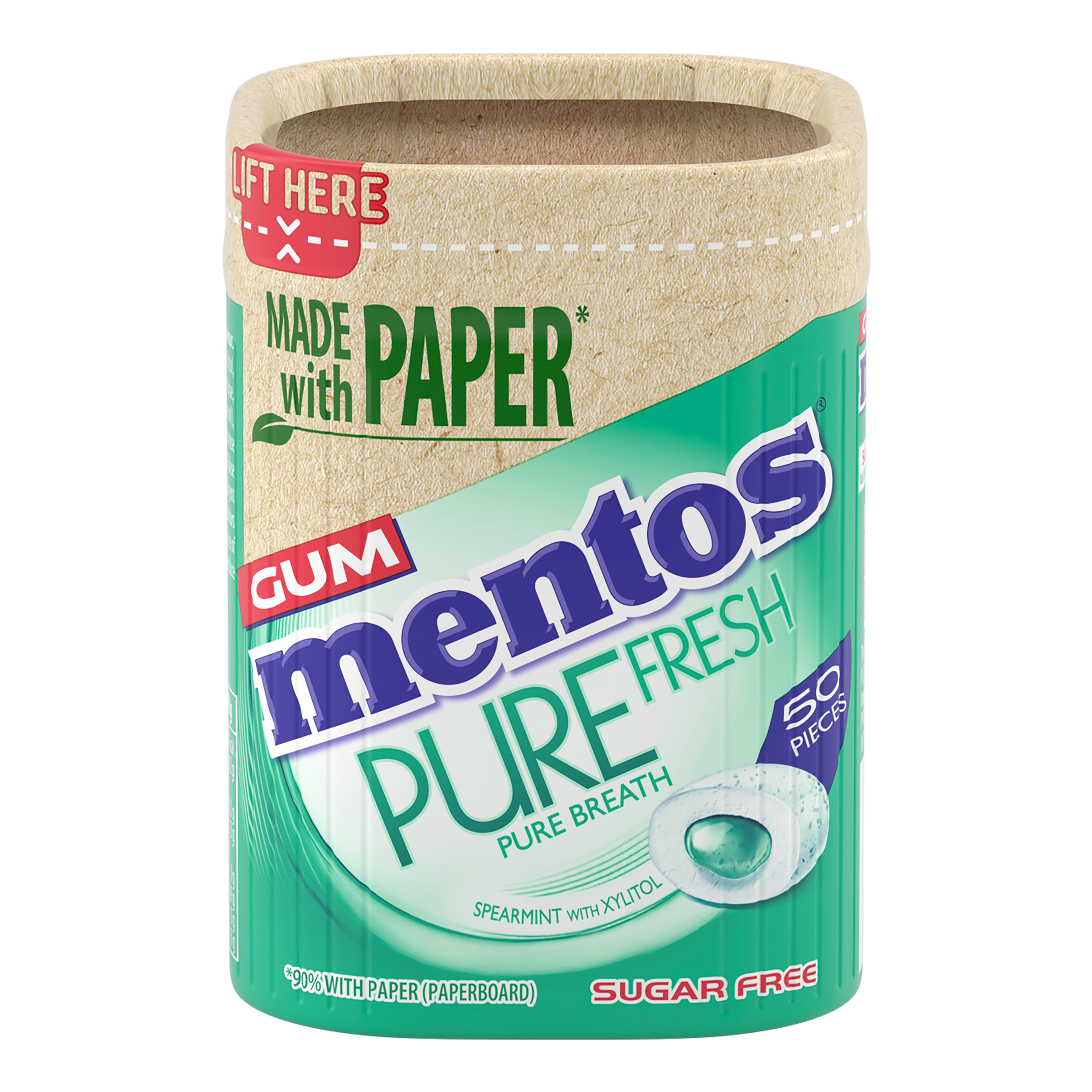 Mentos Gum Pure Fresh Paperboard Spearmint