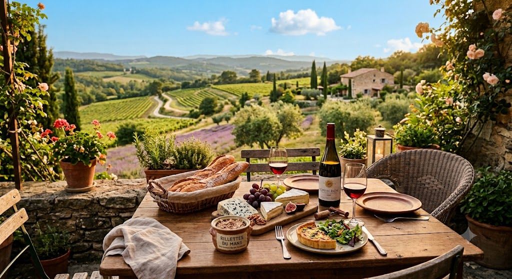 De culinaire Frankrijkbeleving in de natuur met Frans eten, wijn en rillettes du Mans