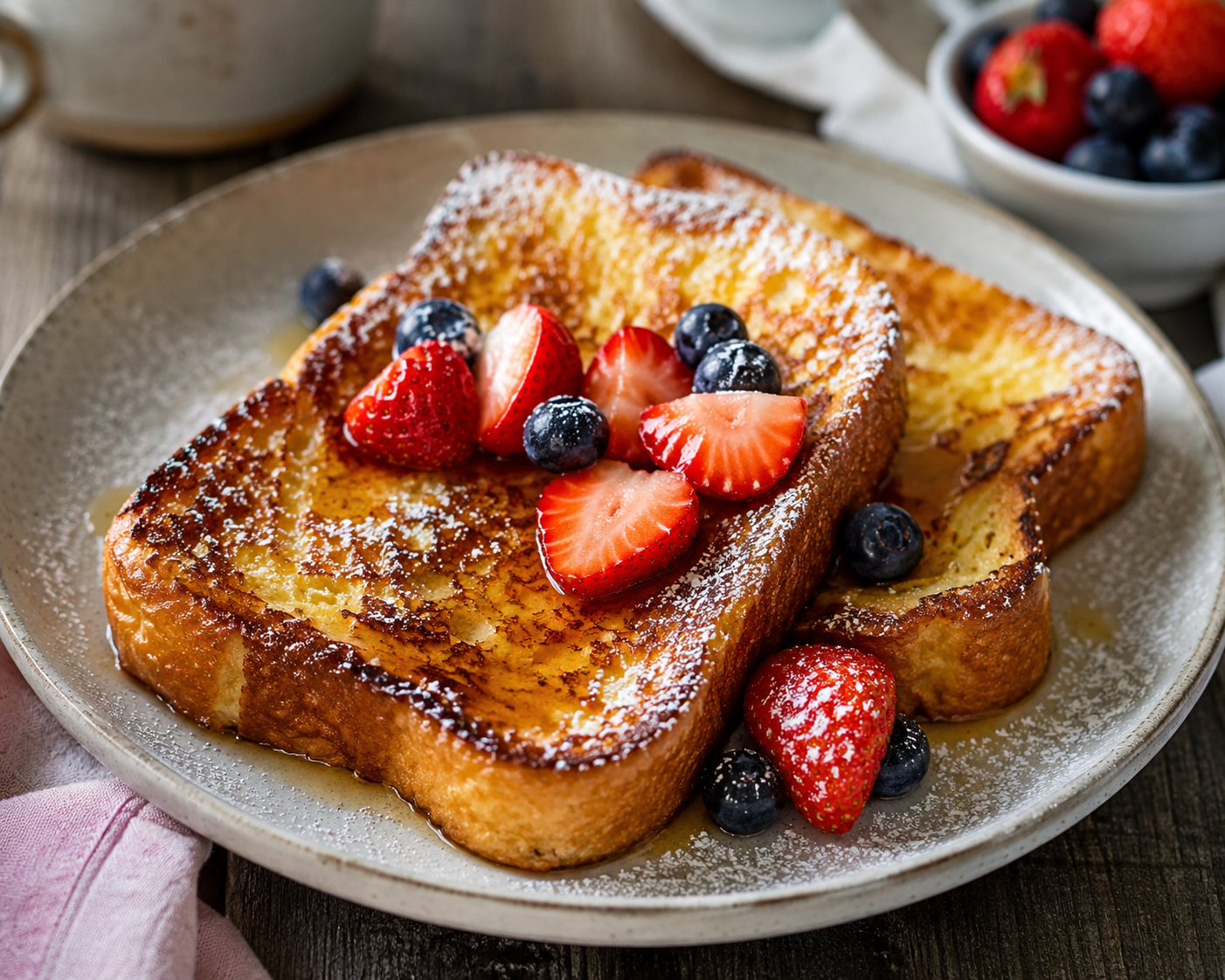 Brioche perdue met rood fruit