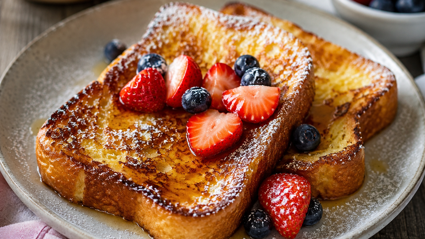 Brioche perdue met rood fruit