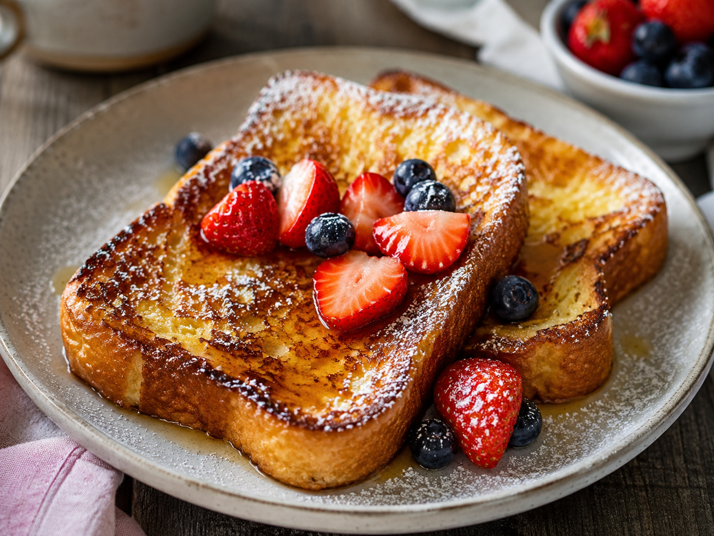 Brioche perdue met rood fruit