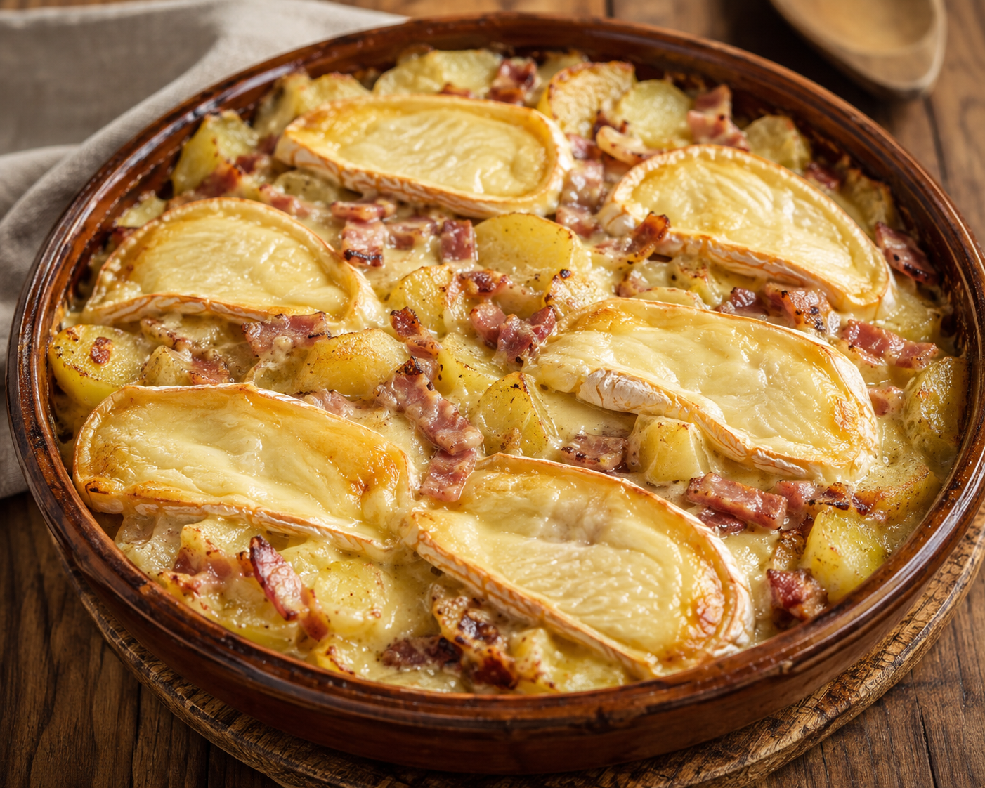 tartiflette de savoie met Reblochon kaas, spek en ui, Frans gerecht