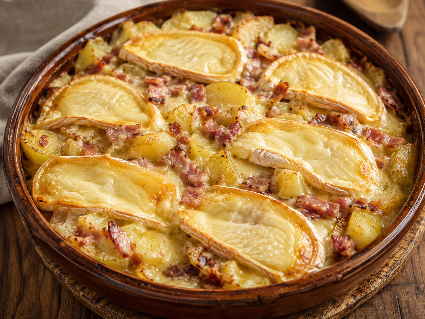 tartiflette de savoie met Reblochon kaas, spek en ui, Frans gerecht