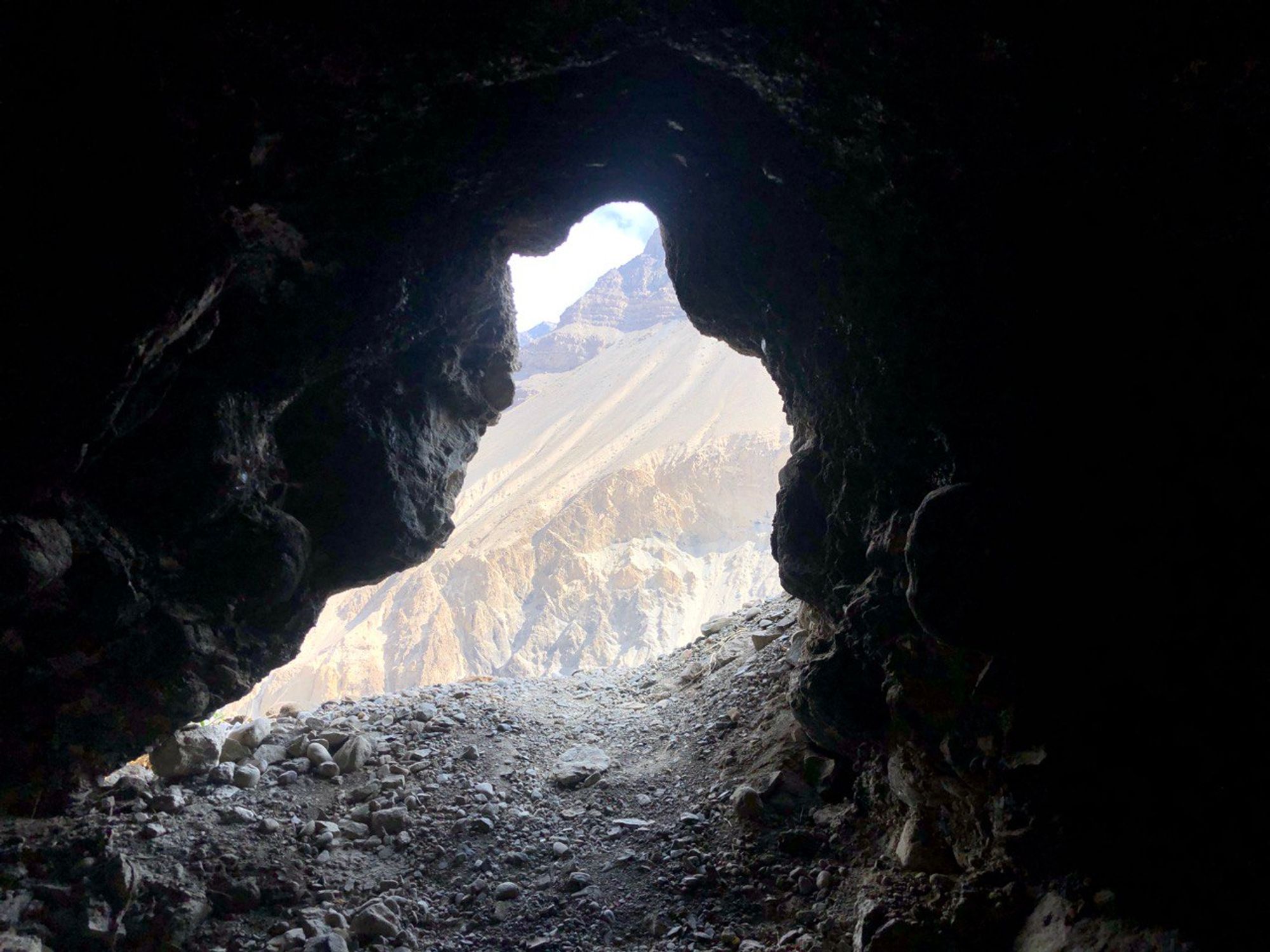 View from a cave opposite the Tabo monastery