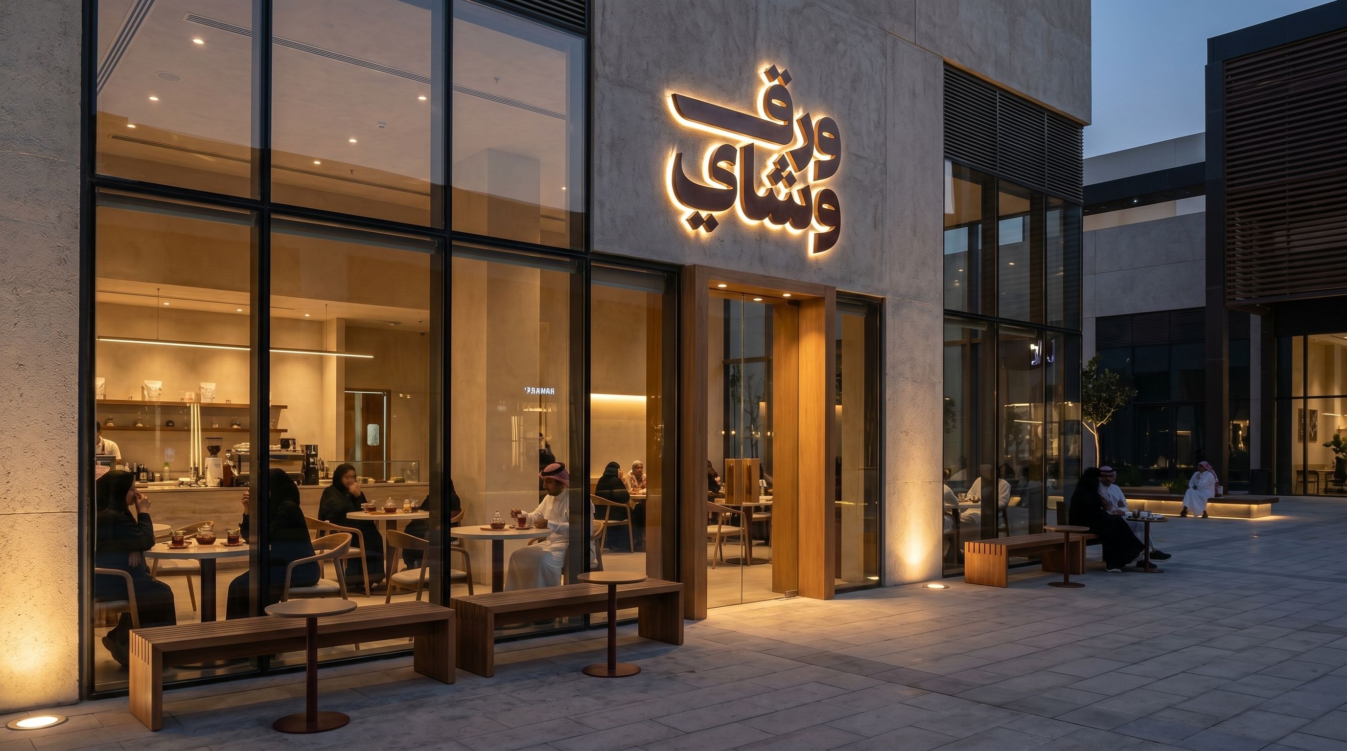 واجهة محل ورق وشاي