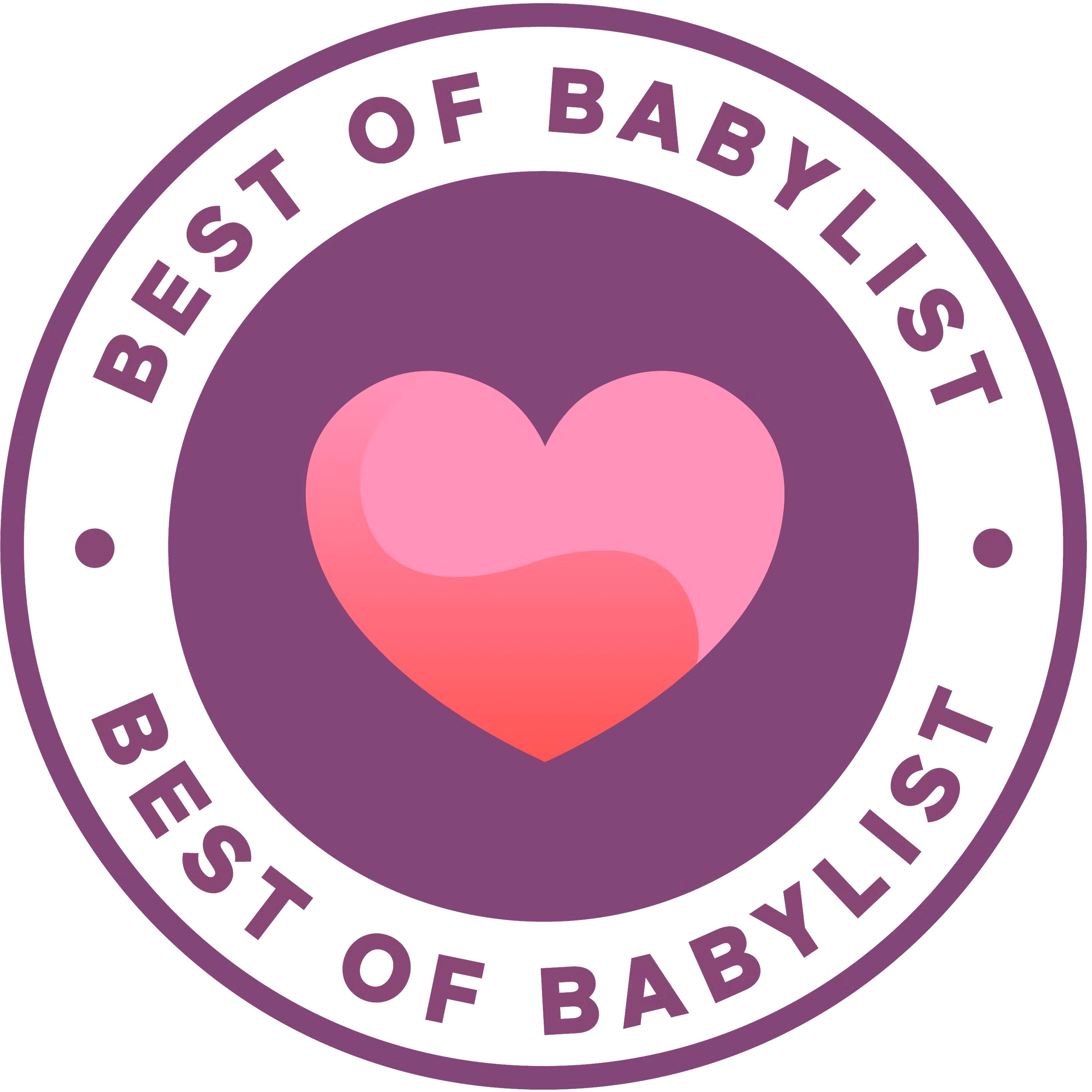 The Best of Babylist Award logo which features a heart in the center of a purple circle.