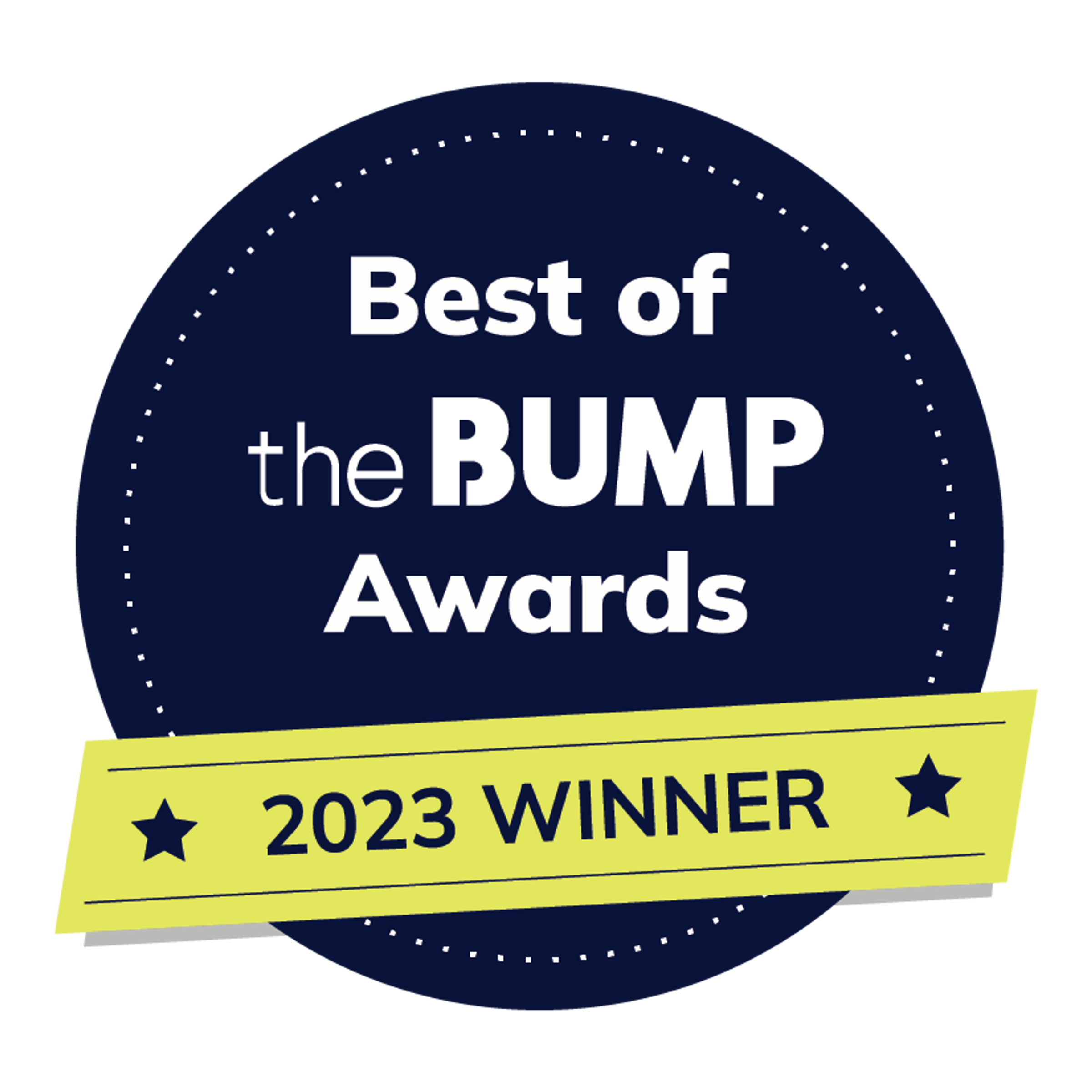 The Best of Baby Awards logo from The Bump for the year 2023.
