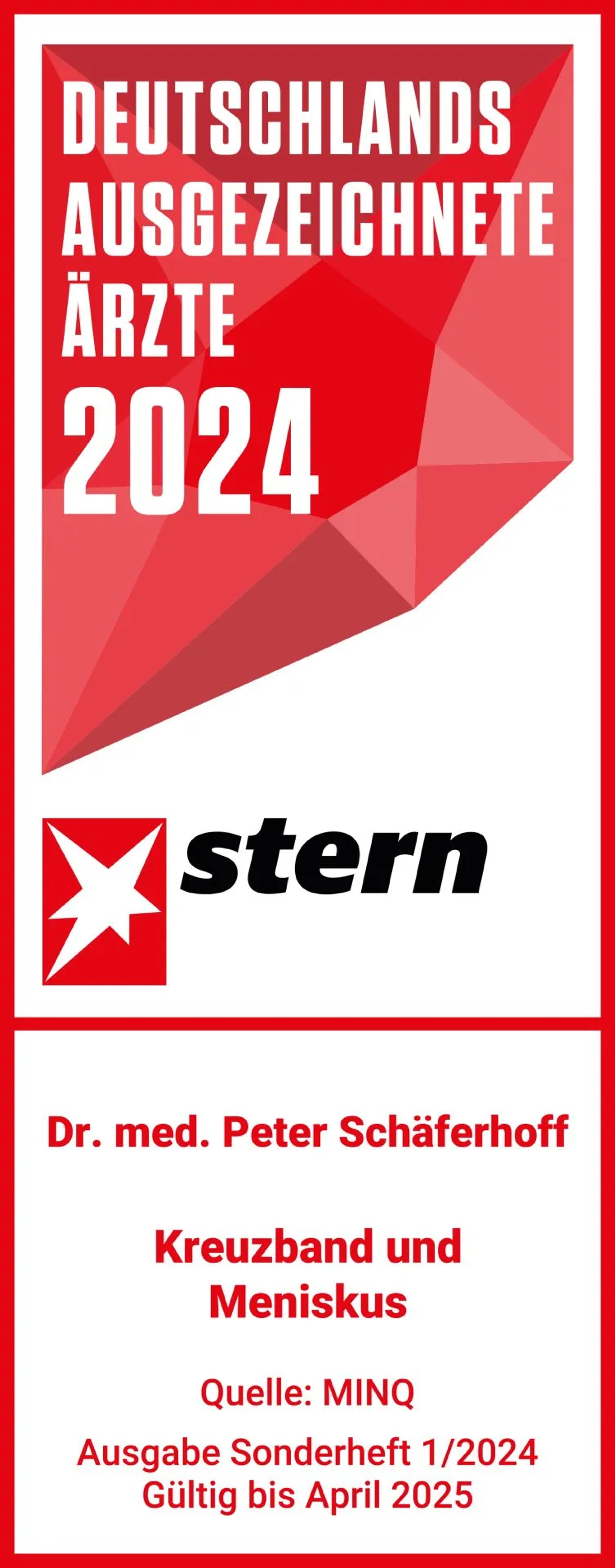 2024 Stern Top-Mediziner - Kreuzband/Meniskus