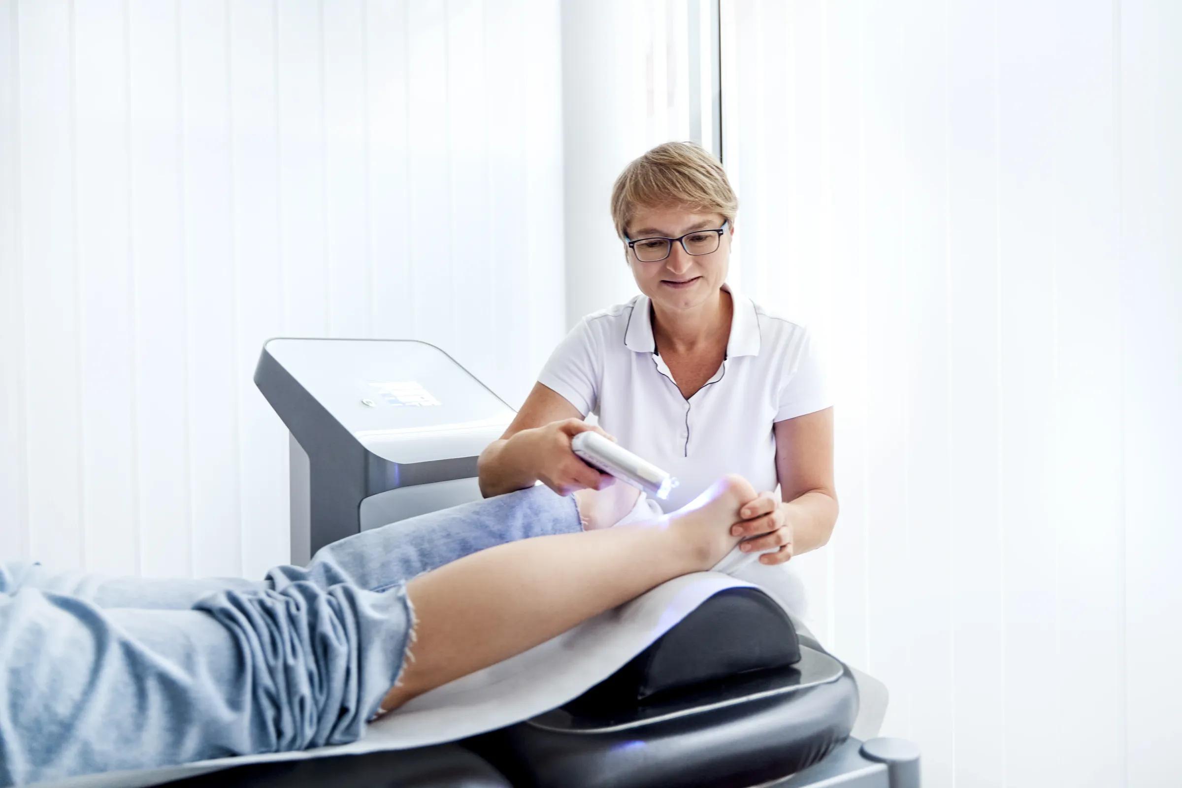 Lokale Kryotherapie am Unterschenkel