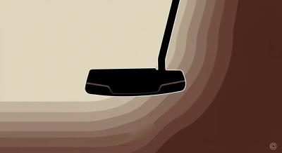 オデッセイのセンターシャフトパターを象徴する抽象イラスト。垂直の軸が精度と安定を示し、重層的な色彩が時の積み重ねを表現。