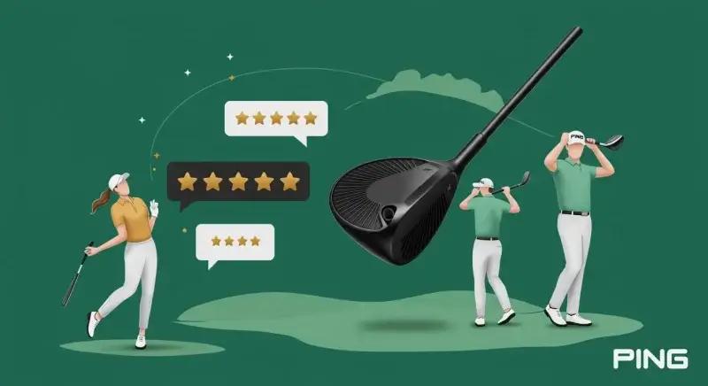 ブラックヘッドのドライバーとレビュー表現を組み合わせた、抽象的な評価系イラスト。