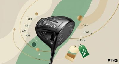 手描き風の抽象イラストで表現された、フェード性能と打球データを可視化するPING G440ドライバーの明るく上品なアイキャッチ画像。