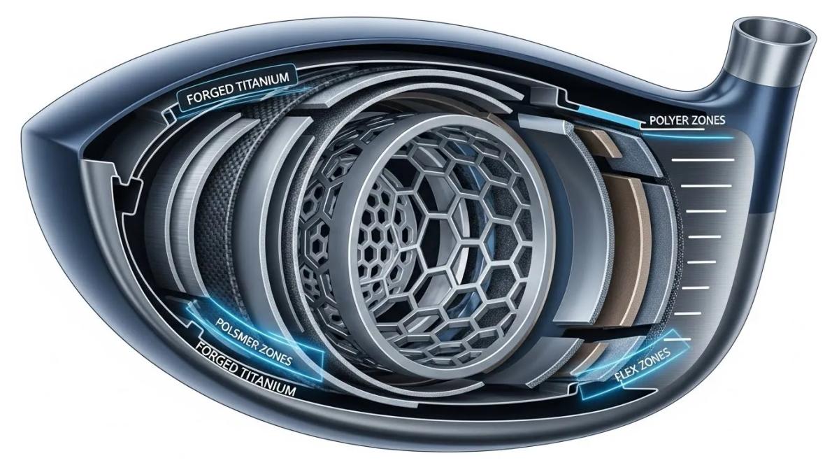 XXIO 14のフェース構造とVRチタン素材の技術イメージ