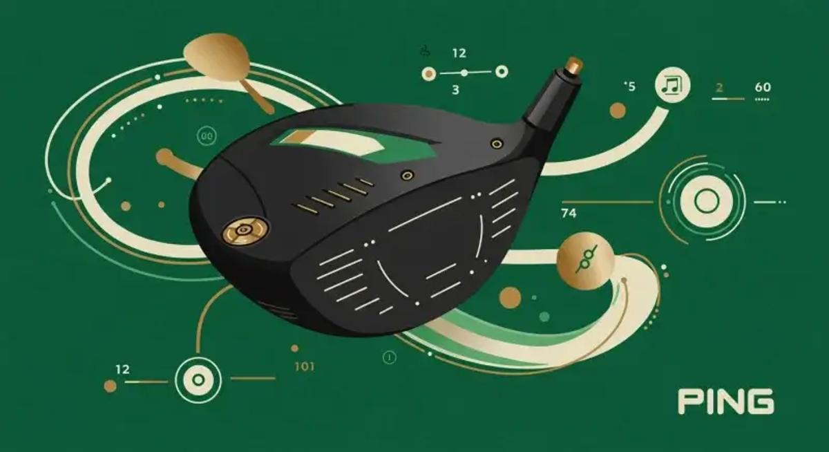 ブラックヘッドを基調としたPING G440の構造を抽象的に分解した、手描き風のイラスト。