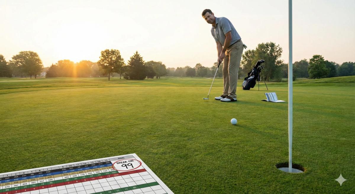 グリーン周りからのアプローチショットと、その先のピンフラッグ。着実なマネジメントを想起させる景観。