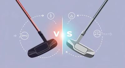 センターシャフトと通常パターを対比させ、最適解を象徴する抽象的アイキャッチイラスト