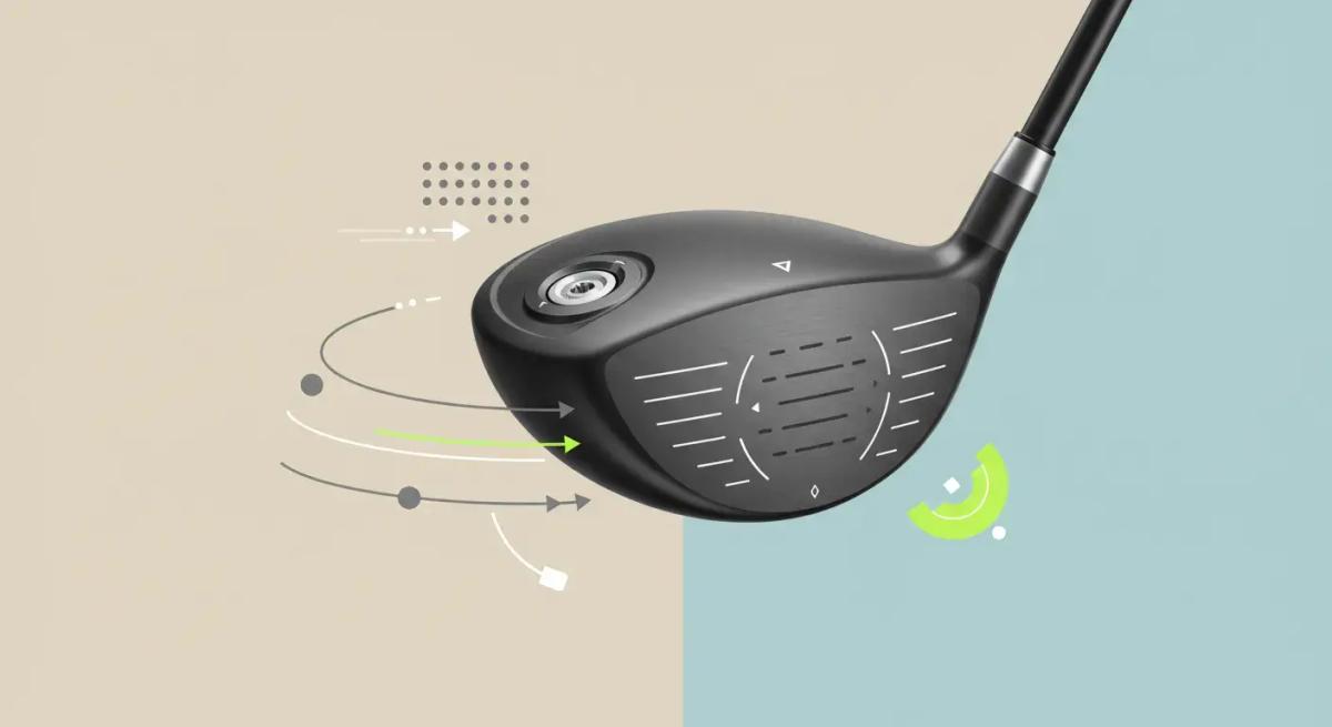 Qi35ドライバーを象徴的に描き、抽象的な技術要素でモデル特有の性能を表現したイラスト