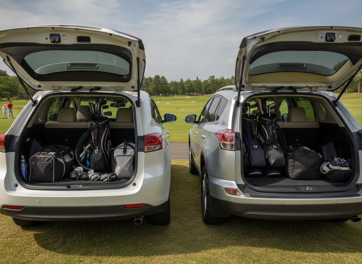 RAV4 ゴルフバッグ section visual for ライバル車ハリアーとRAV4のゴルフバッグ積載量を徹底比較