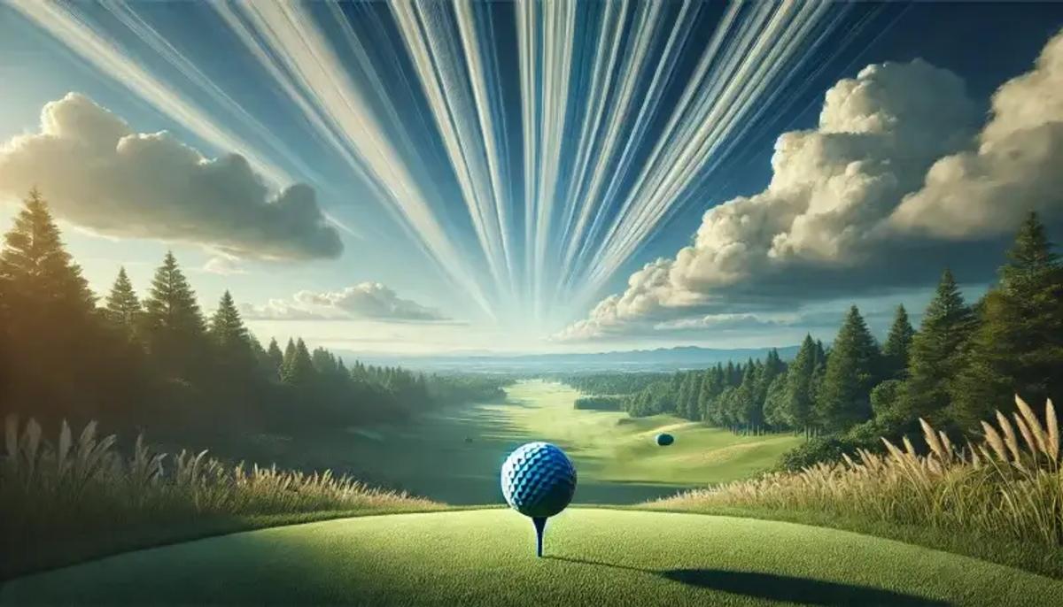 a golf ball on a tee in a golf course