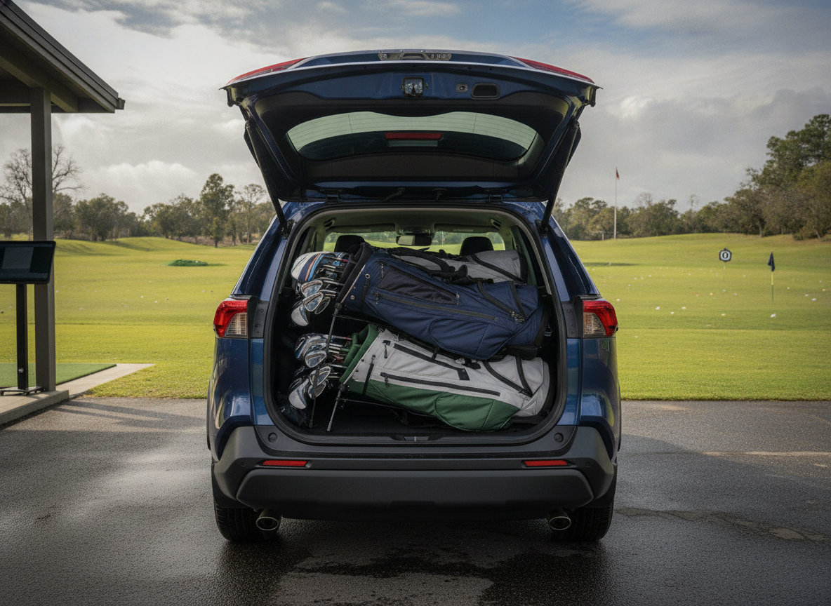 RAV4 ゴルフバッグ section visual for 結論:RAV4はゴルフバッグ4個を余裕で積載可能、ゴルファーの強い味方
