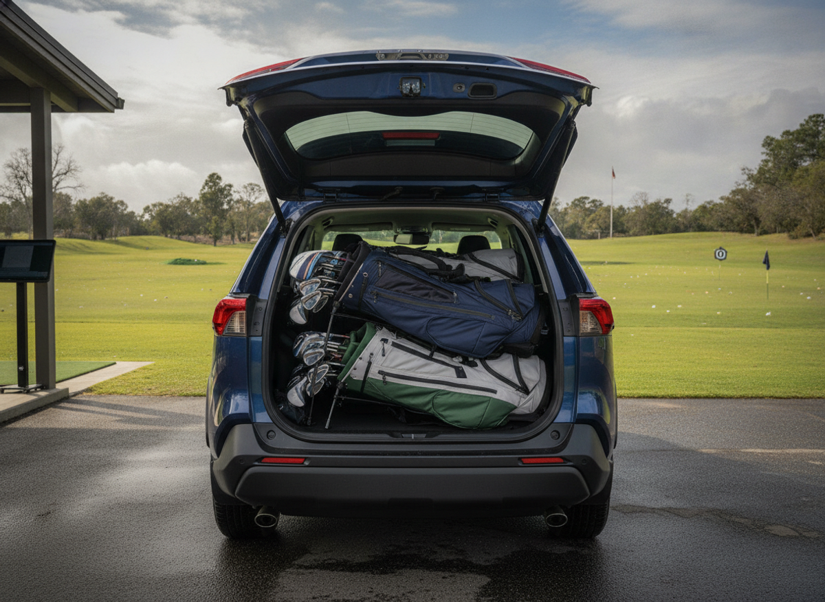 RAV4 ゴルフバッグ section visual for 結論：RAV4はゴルフバッグ4個を余裕で積載可能、ゴルファーの強い味方