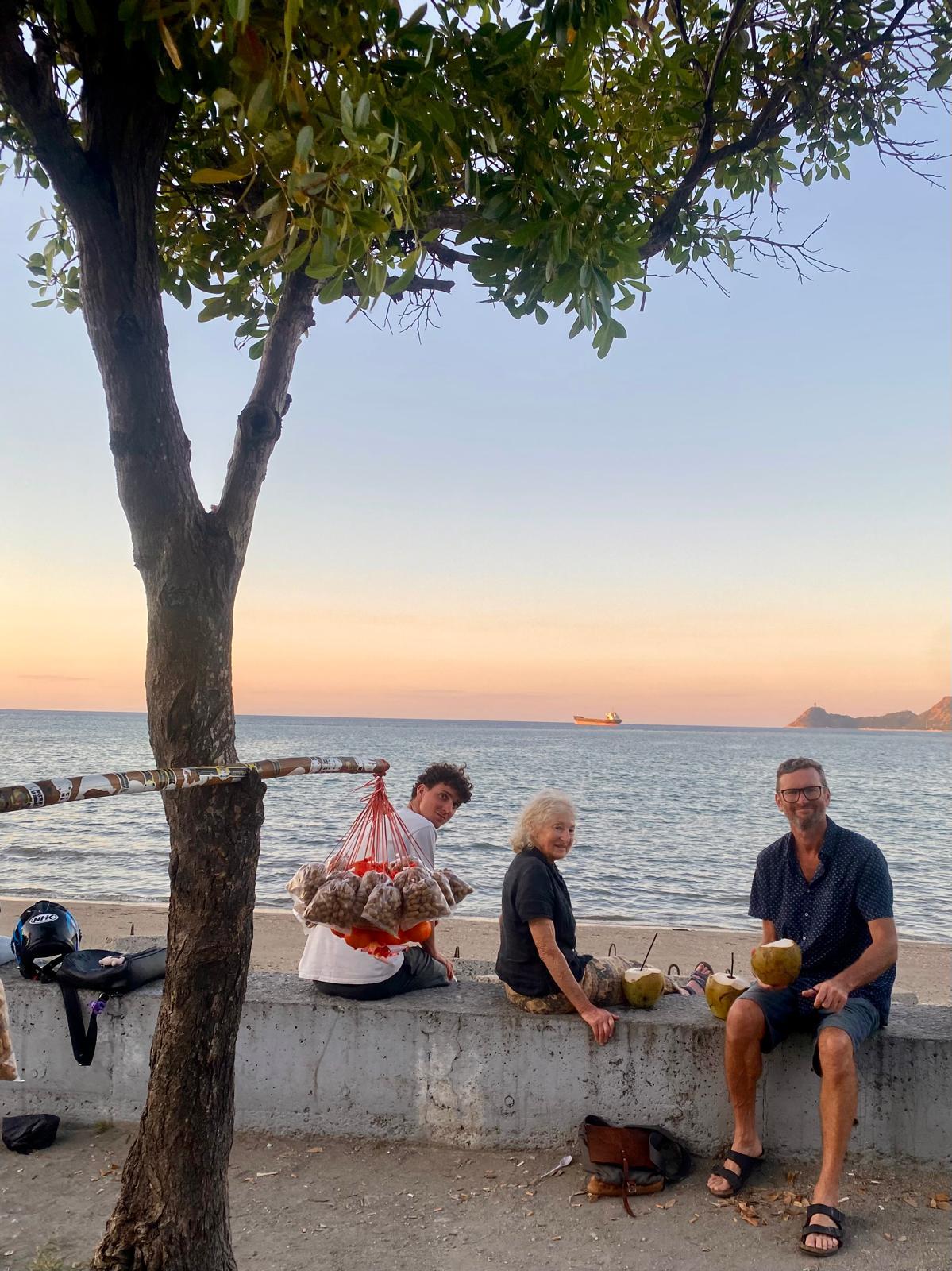 Luka, Pauline and Tristram at a beach in Timor-Leste. Luka, Pauline and Tristram at a beach in Timor-Leste.