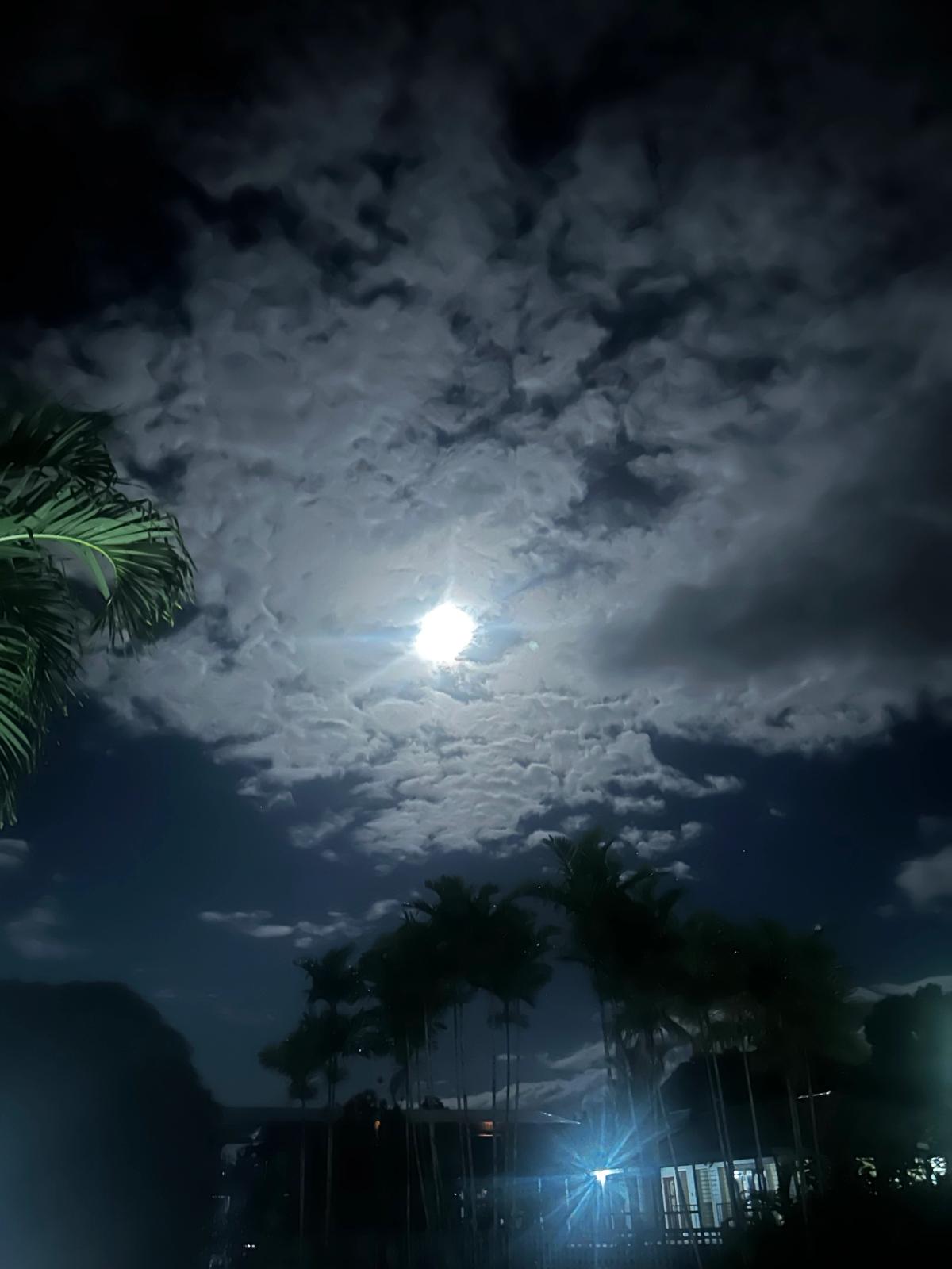 The moon over a dark sky The moon over a dark sky