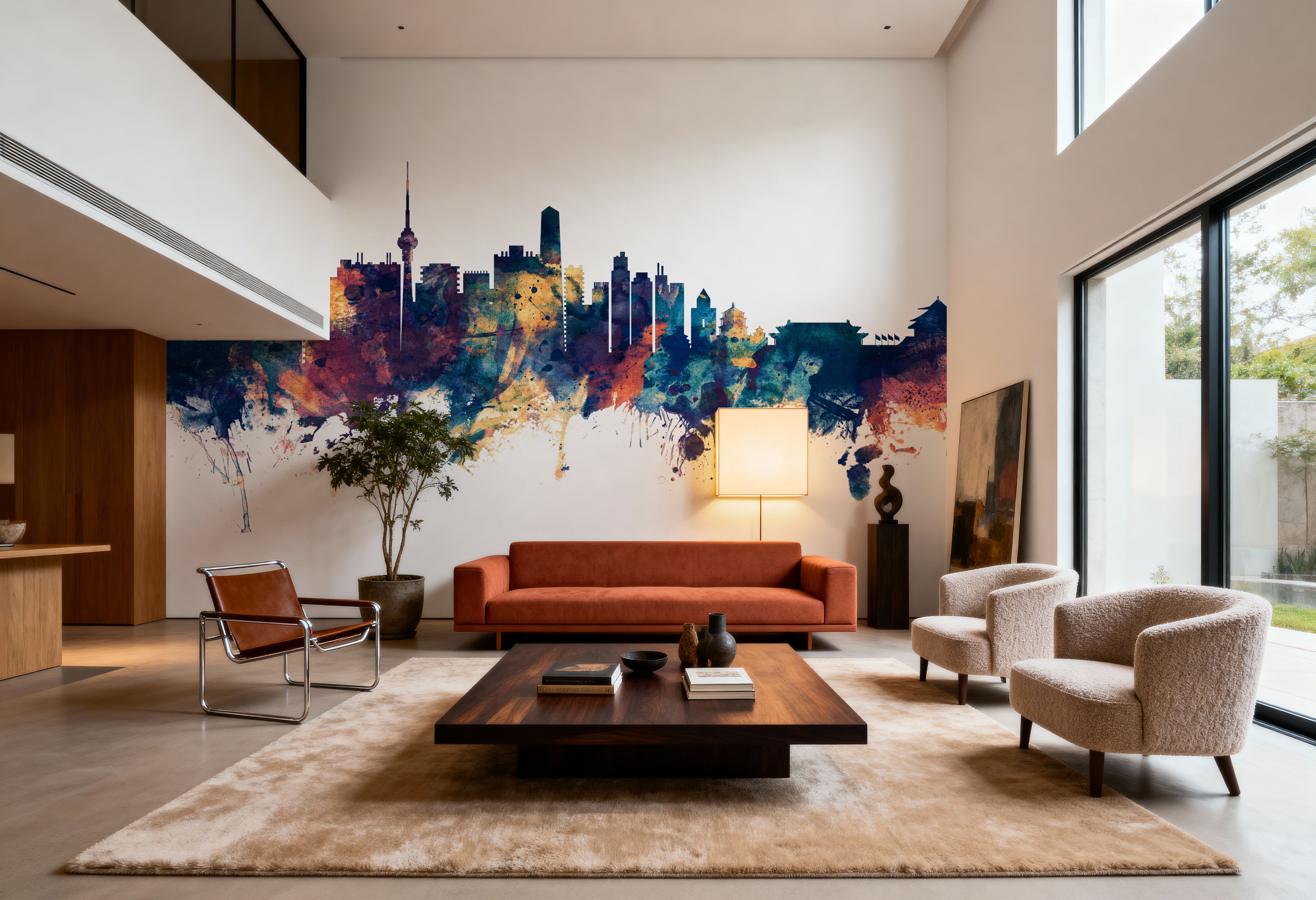 Beijing Skyline Blue & Bronze