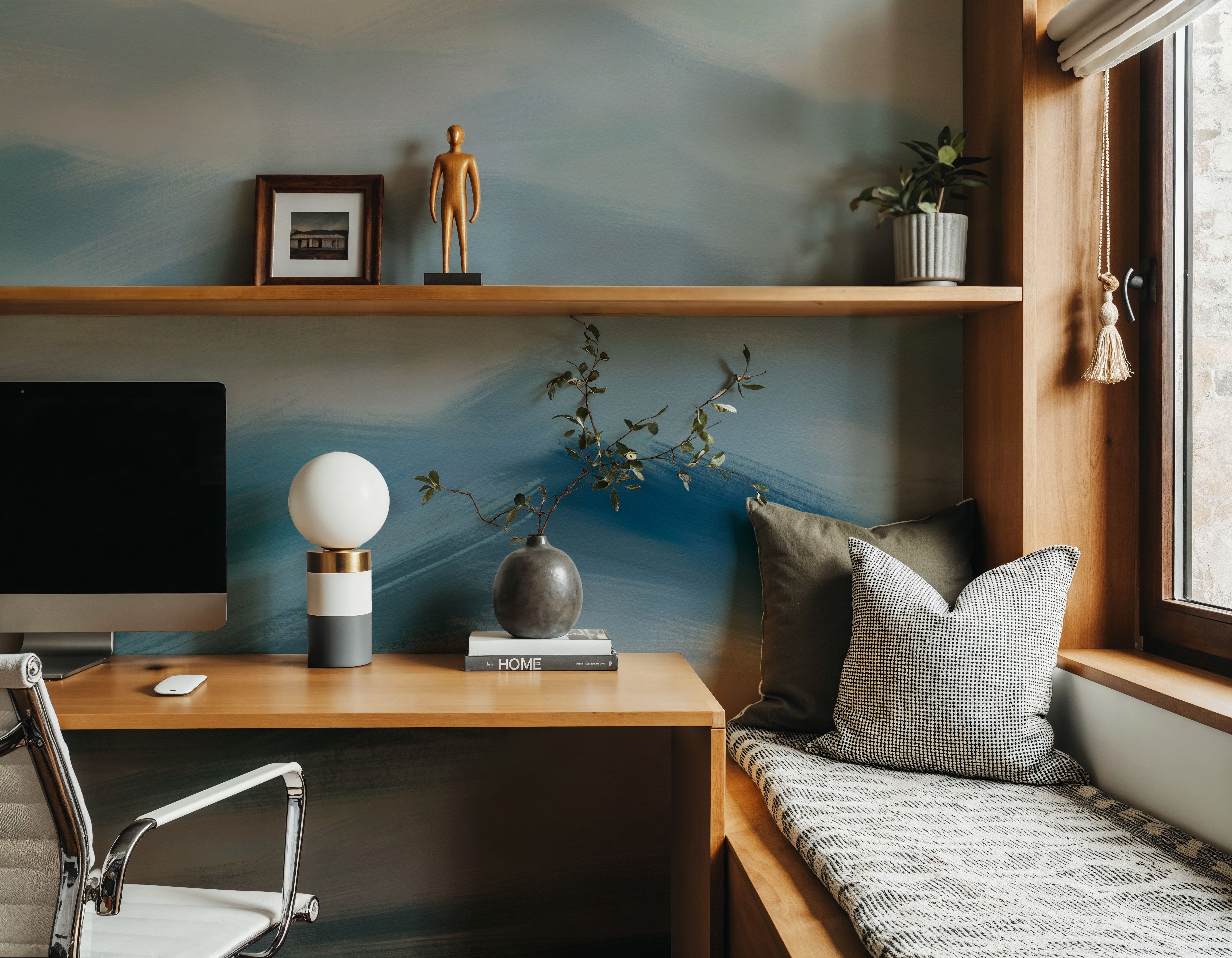 Foggy Mountains, Aqua, Wallpaper