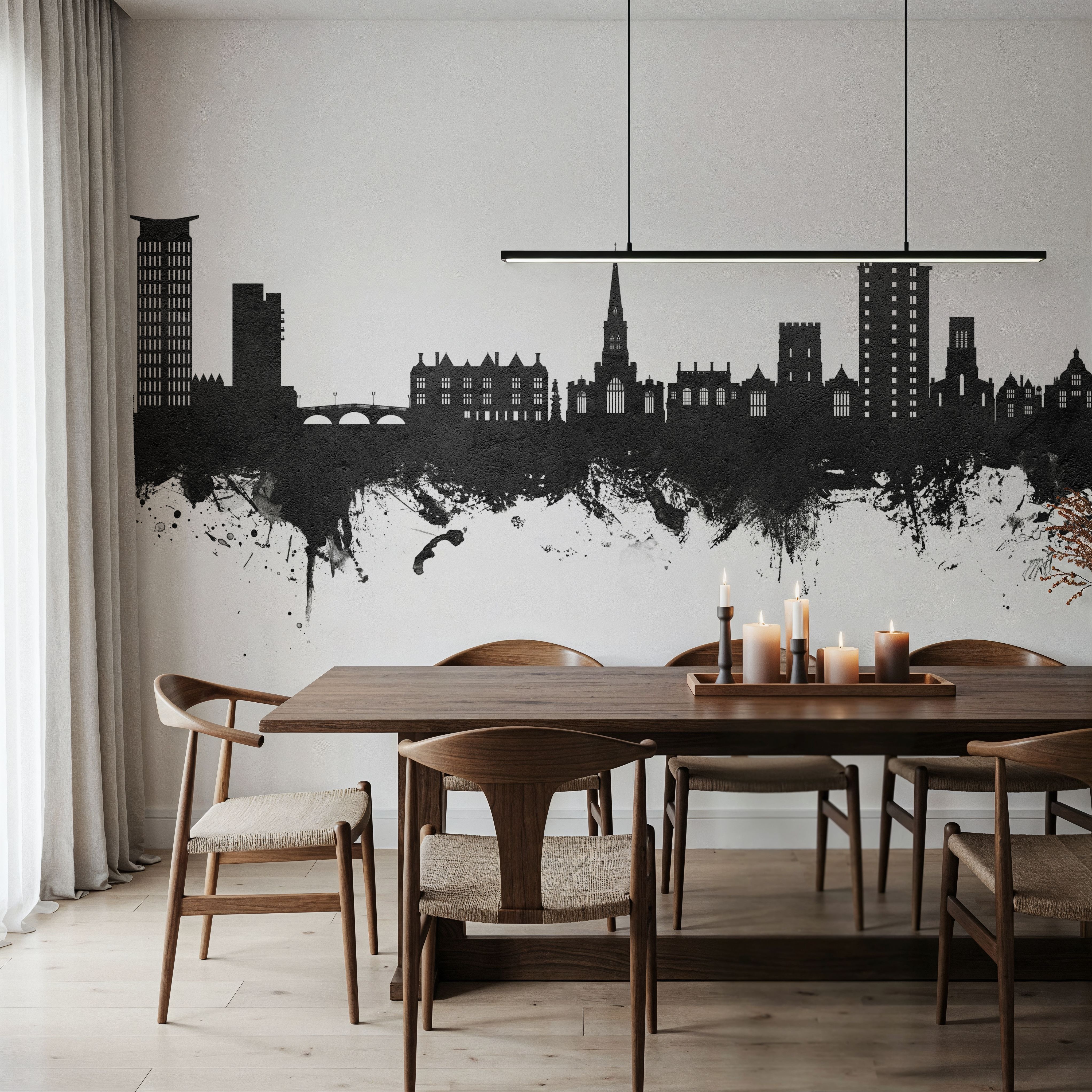 Bedford England Skyline Black & White