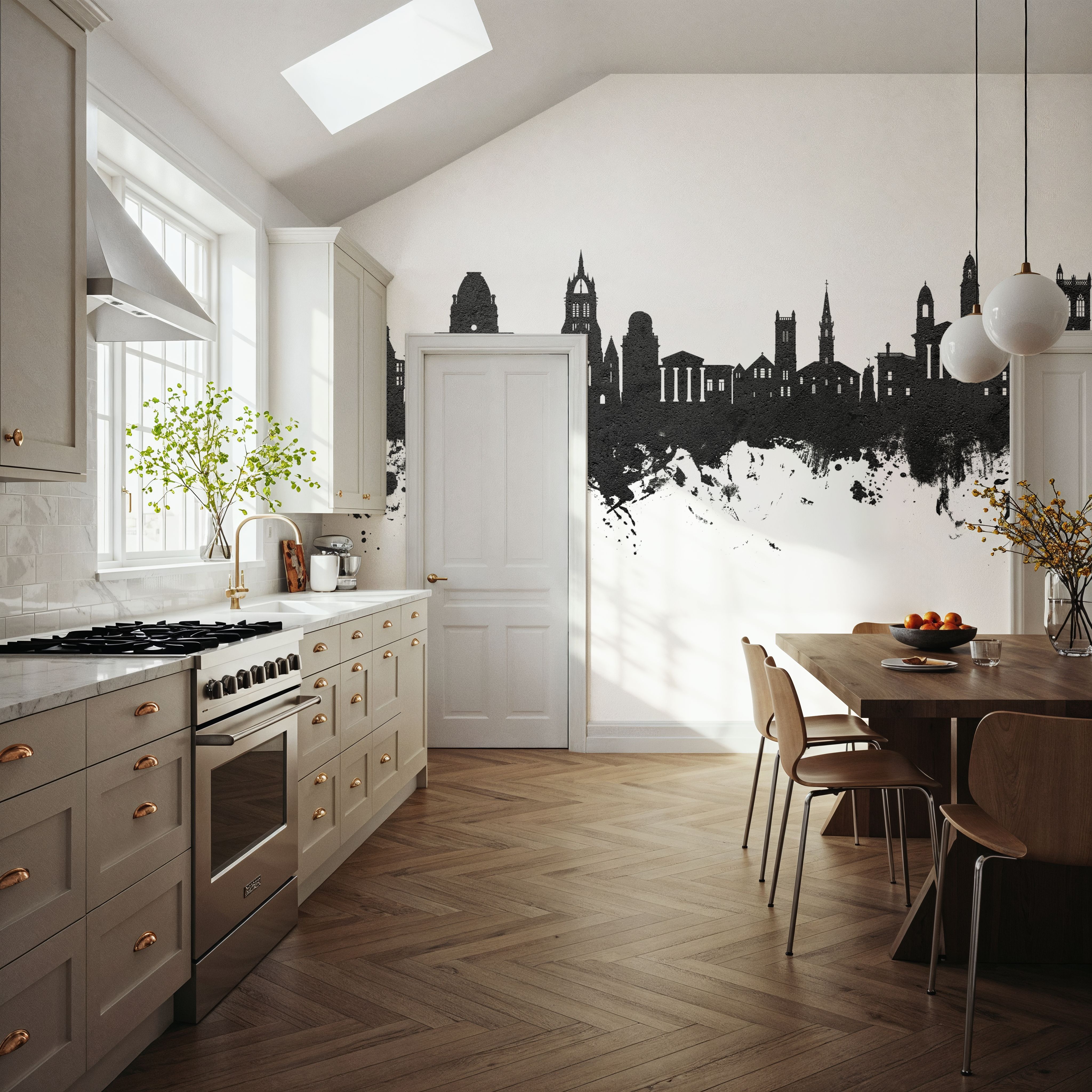 Paisley Skyline Black & White