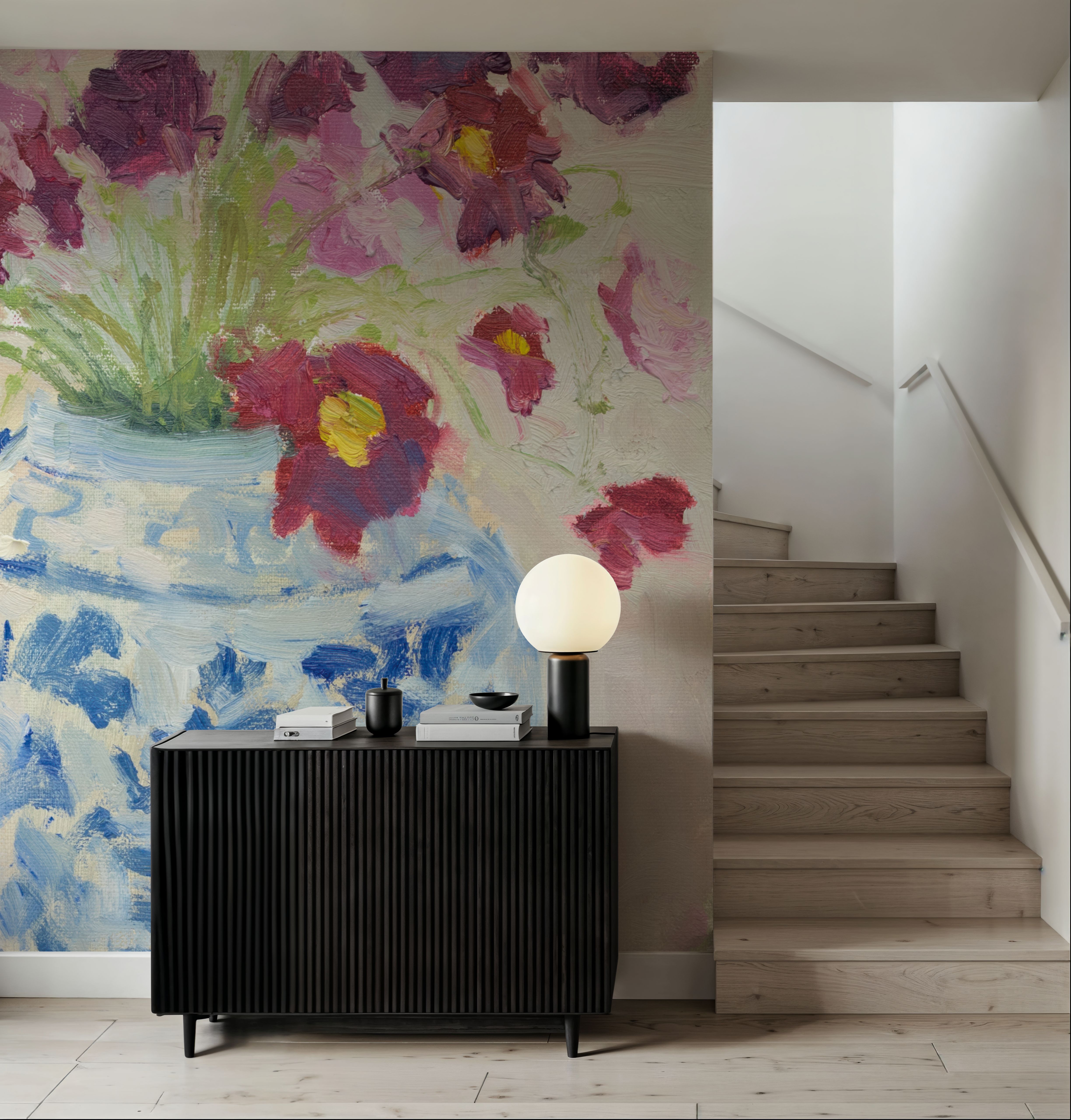 Cosmos in Chinoiserie Pot