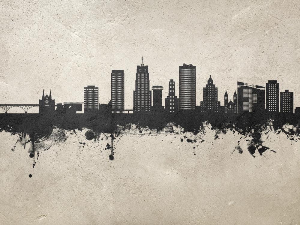 Akron Ohio Skyline Concrete