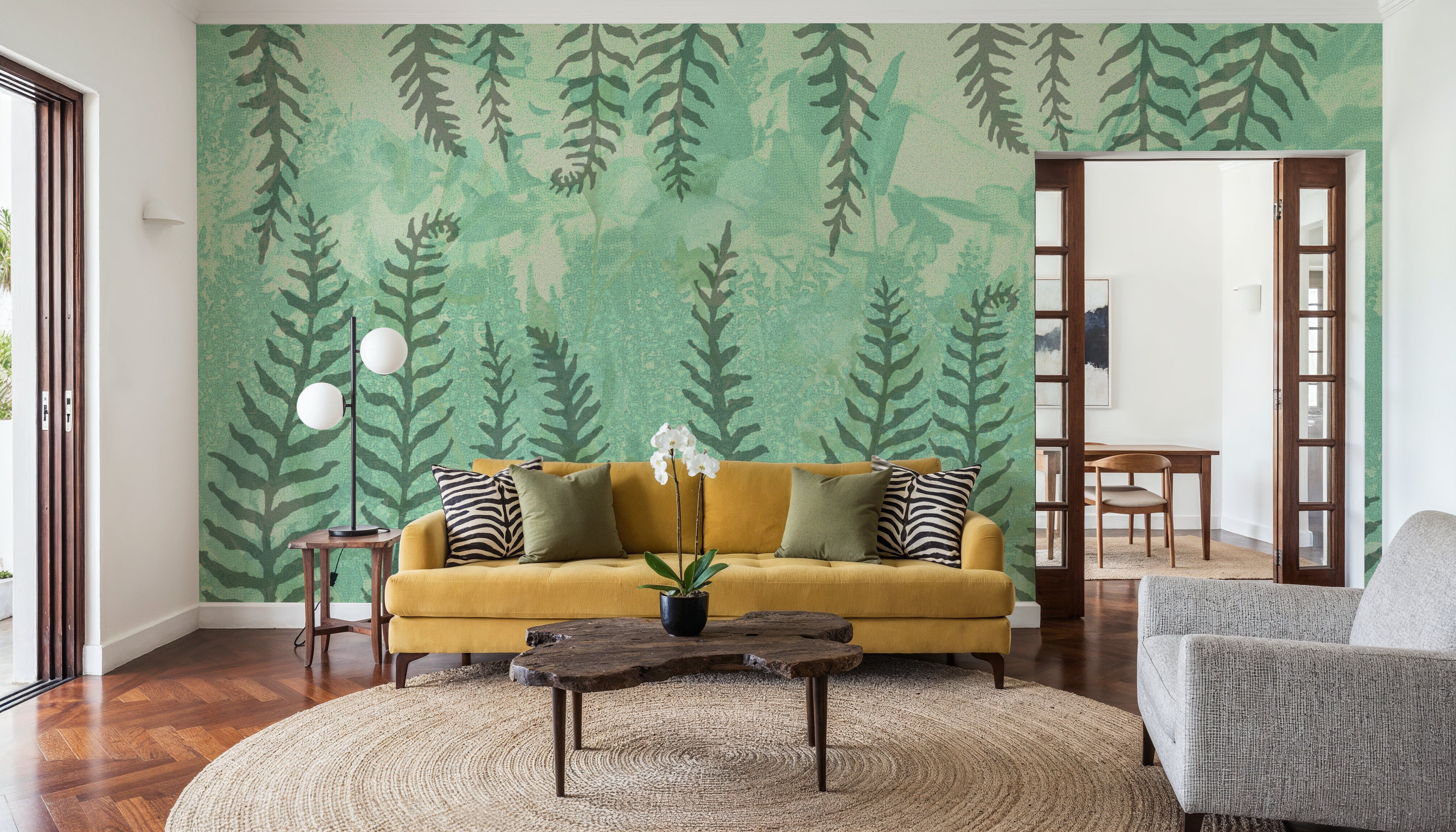 Reaching Ferns, Mint, Papel pintado