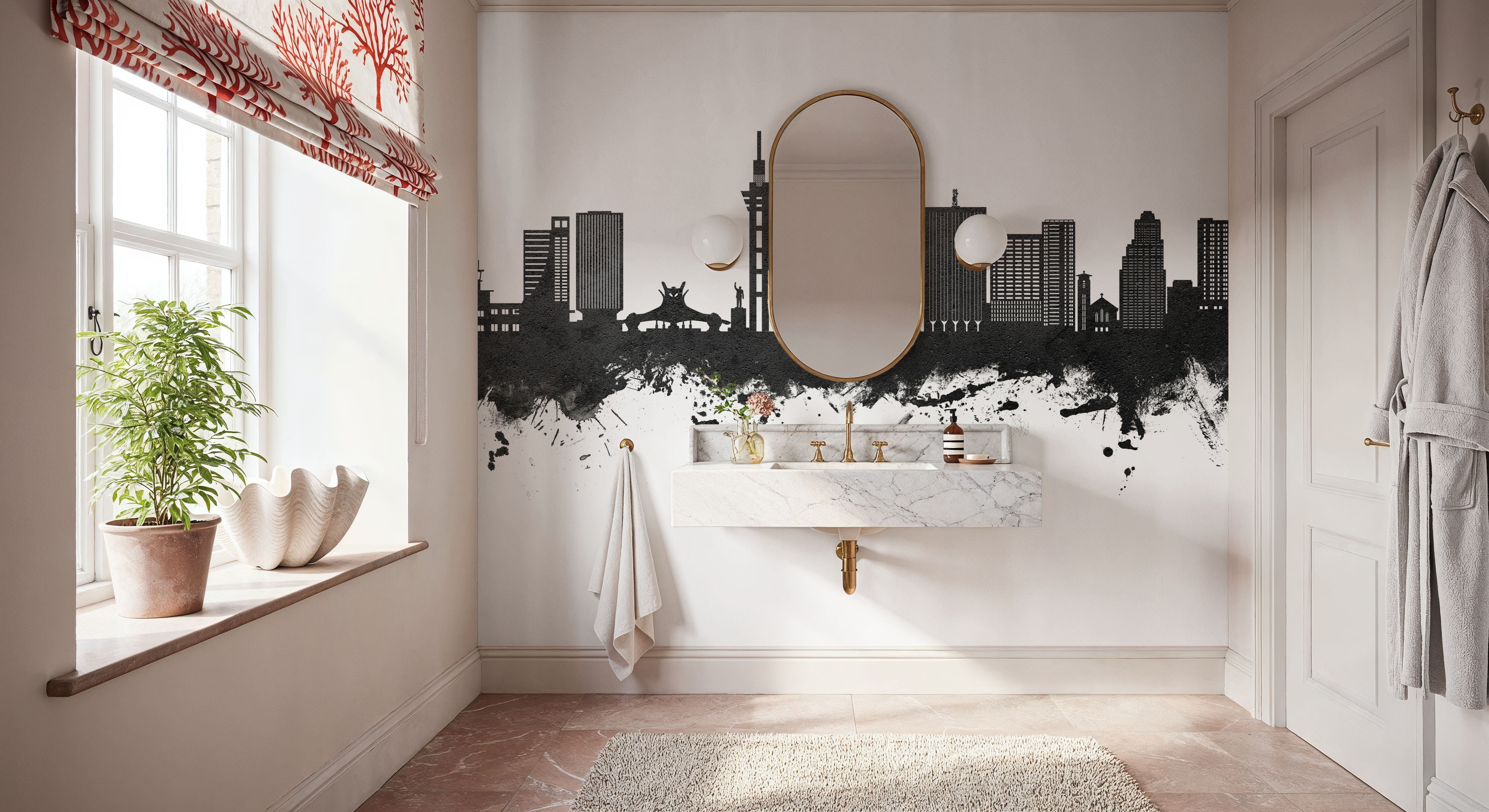 Kinshasa Skyline Black & White