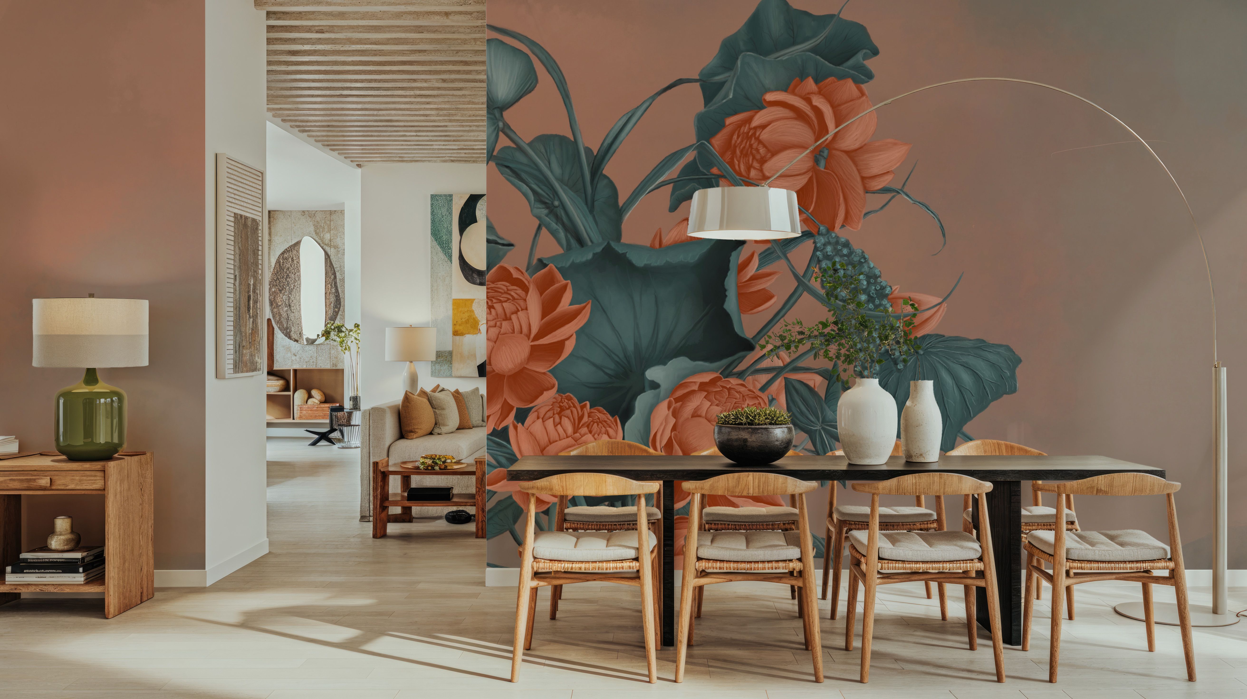 Humble Blooms - Peach and Teal