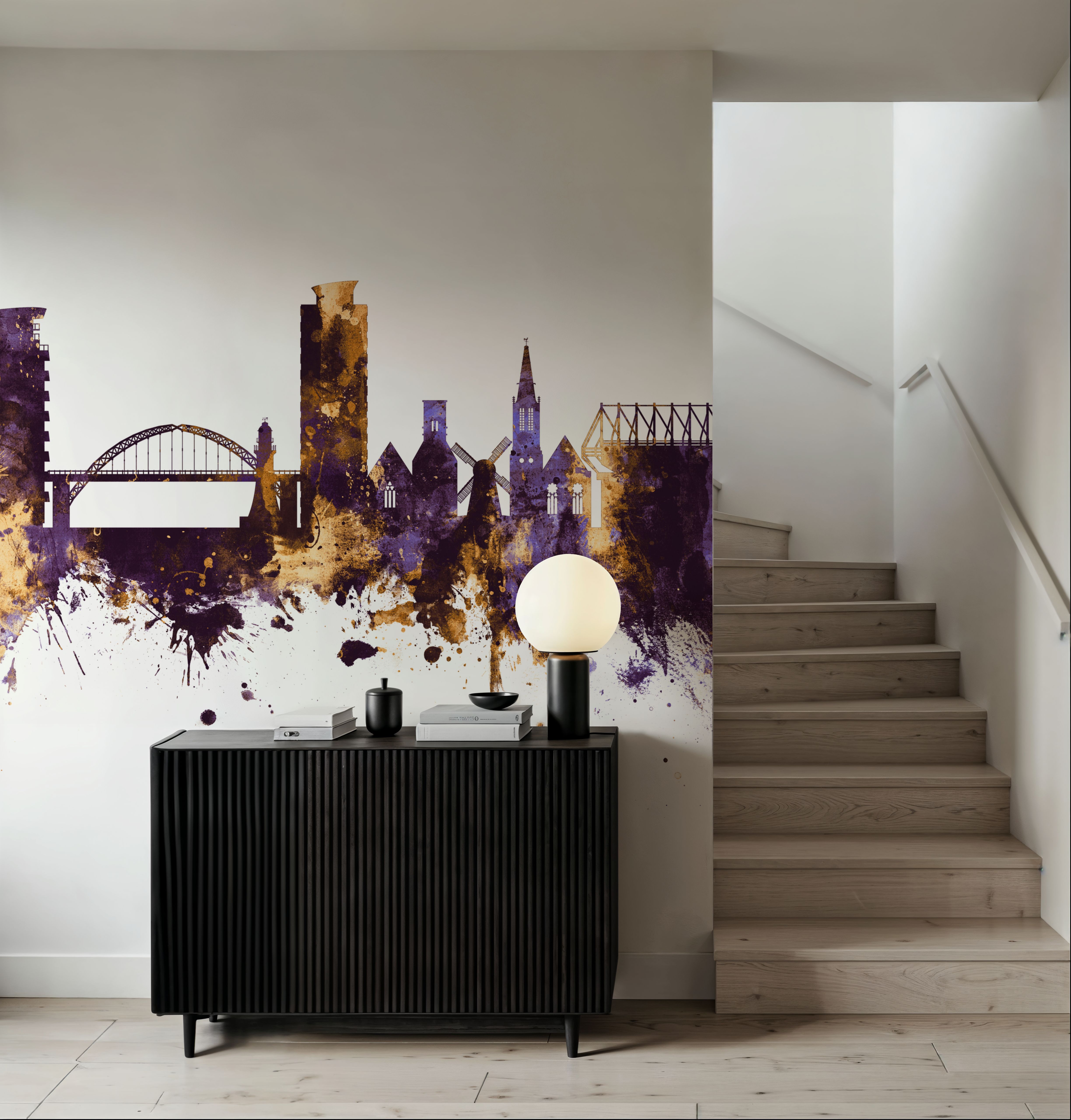 Sunderland England Skyline Purple & Gold