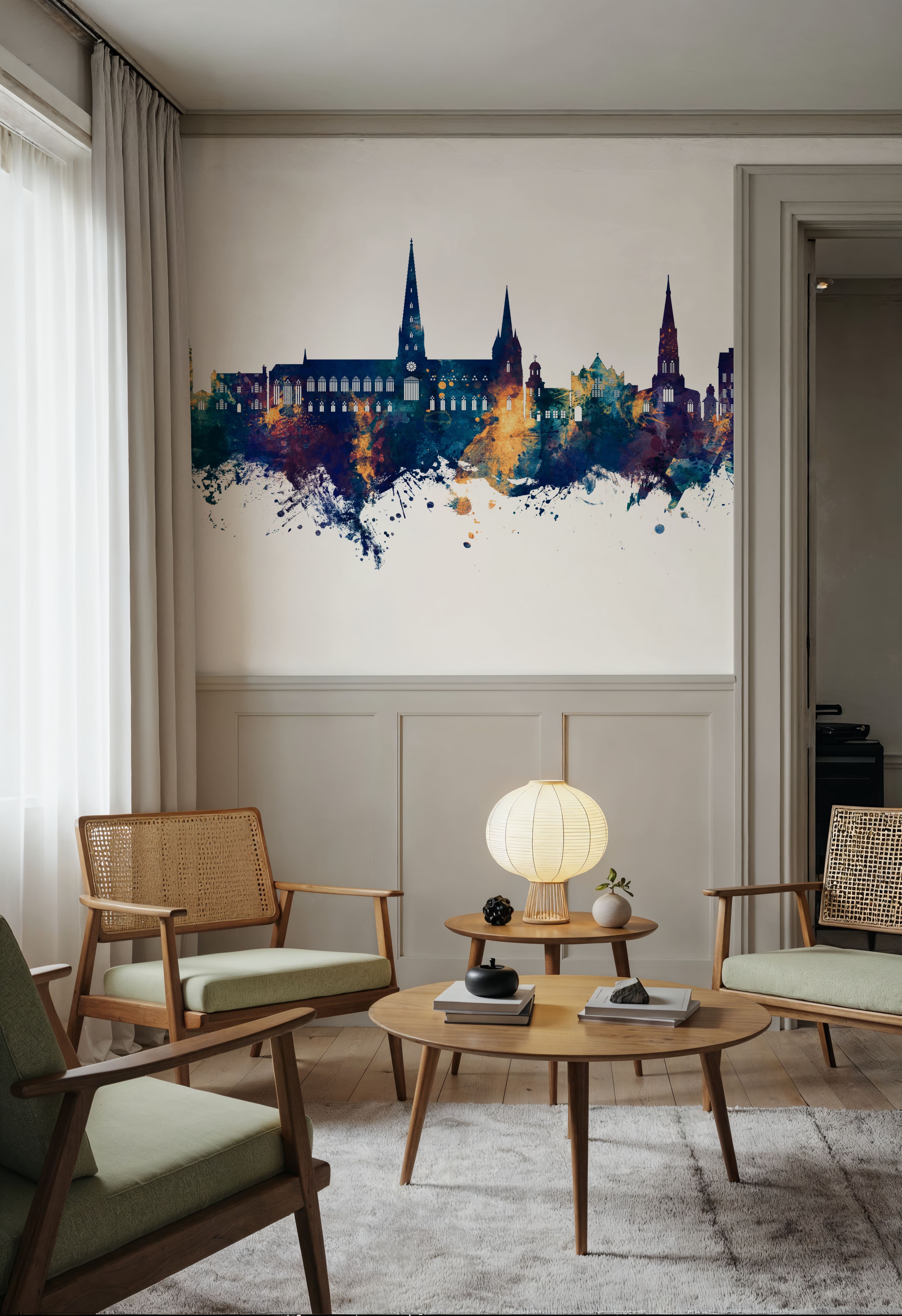 Lichfield England Skyline Blue & Bronze