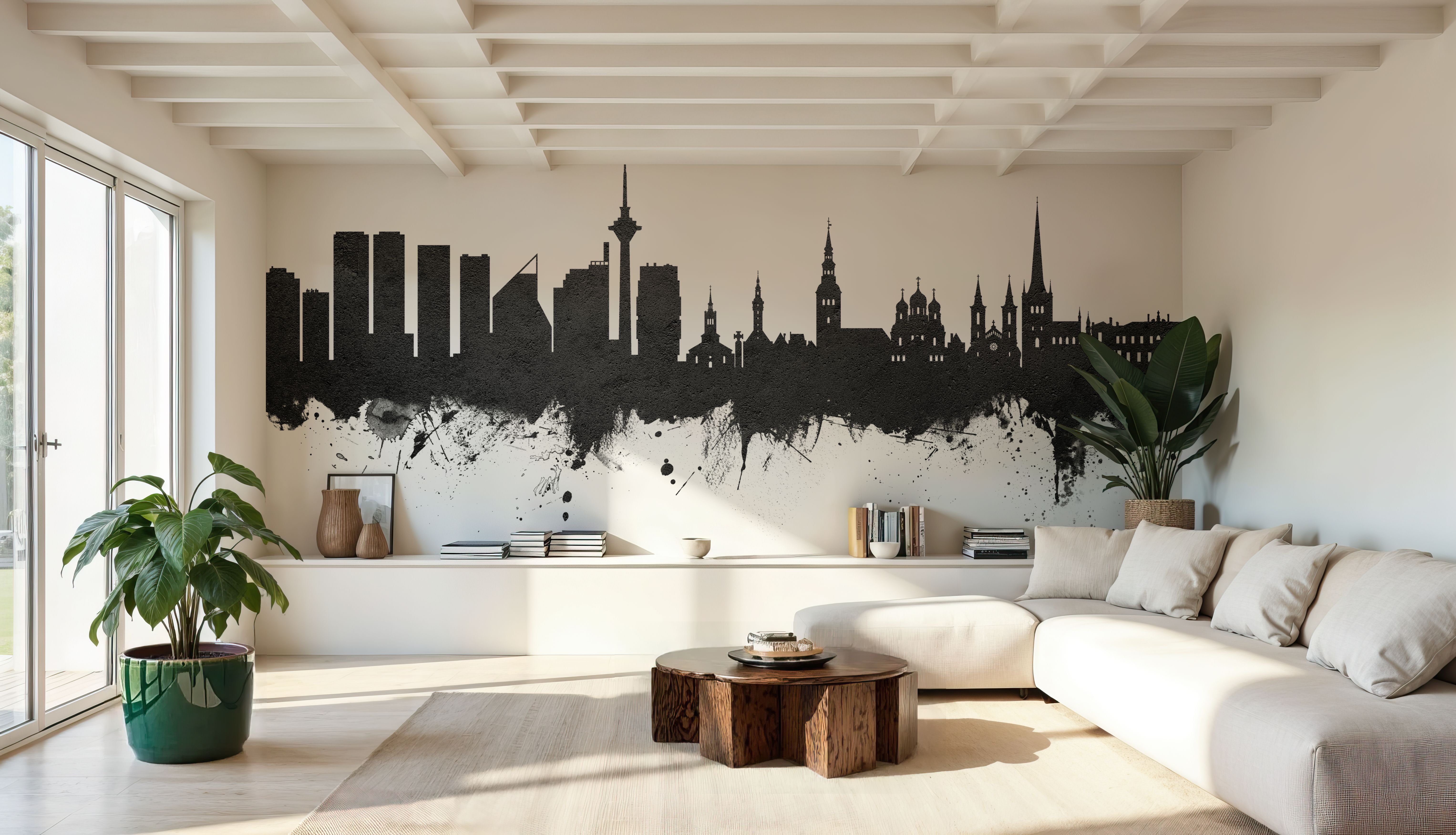 Tallinn Estonia Skyline Black & White
